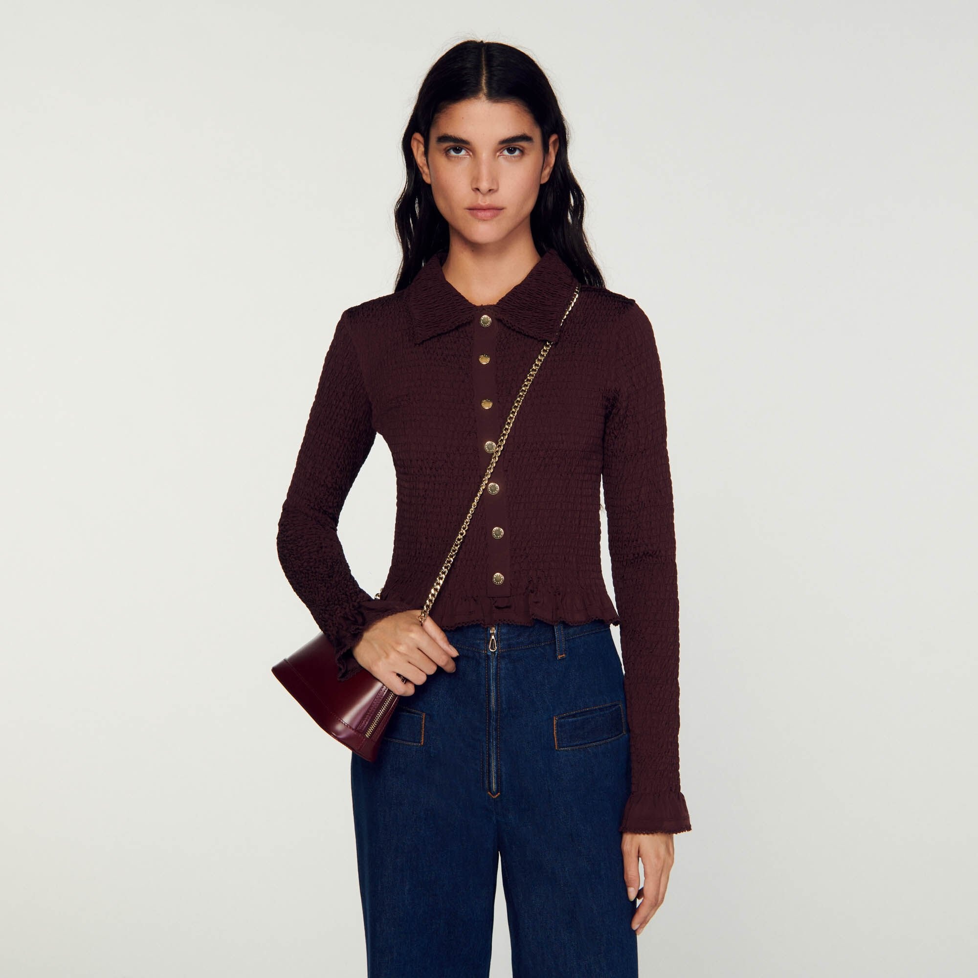SMOCKED SHIRT TOP - 5