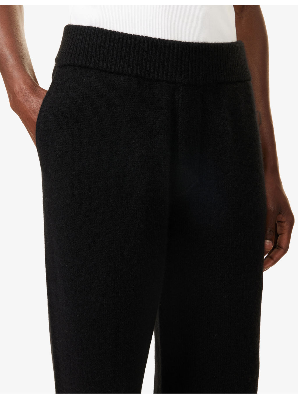 Brushed Wide-Leg Cashmere Trousers - 5
