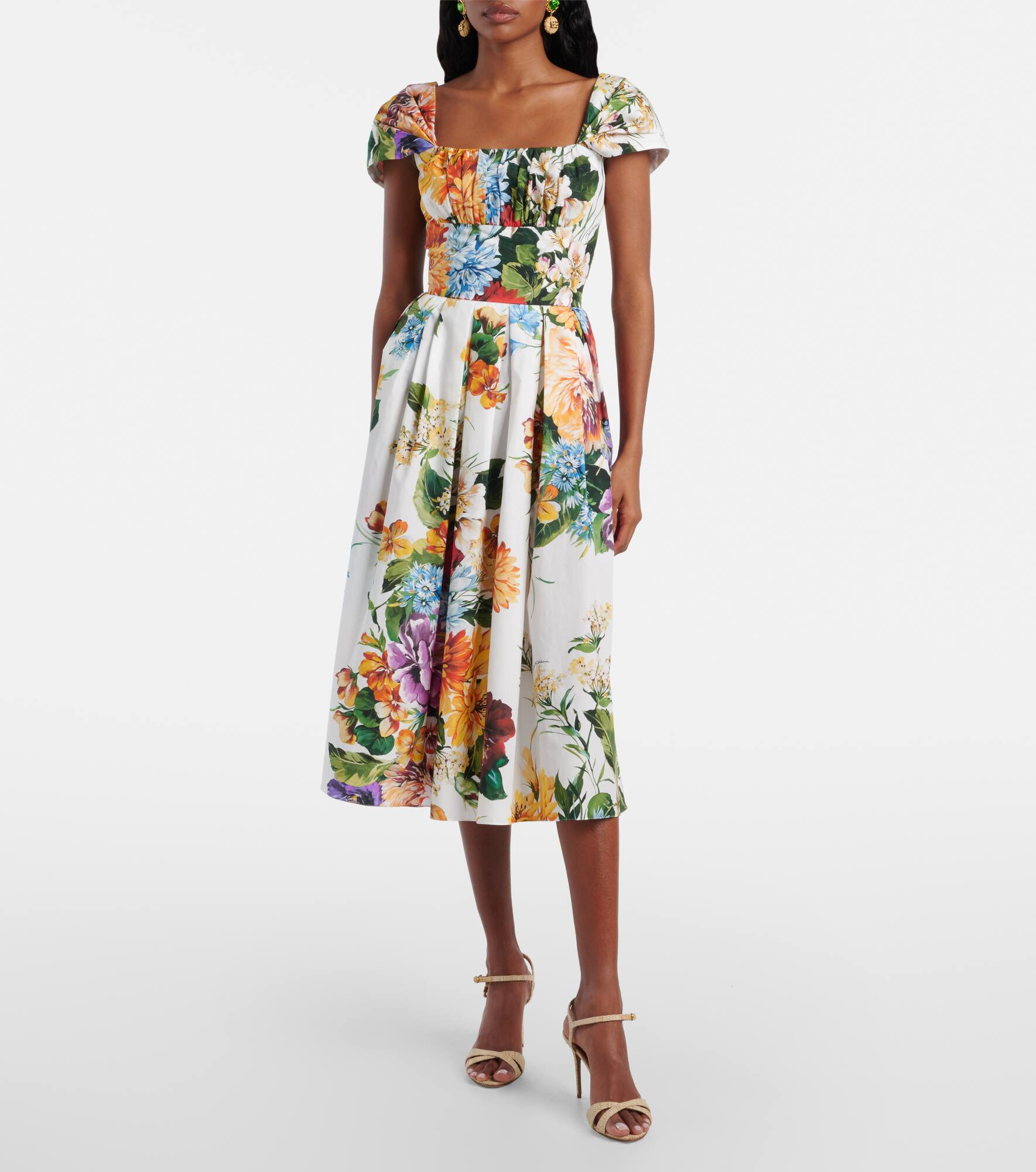 Floral cotton midi dress - 2