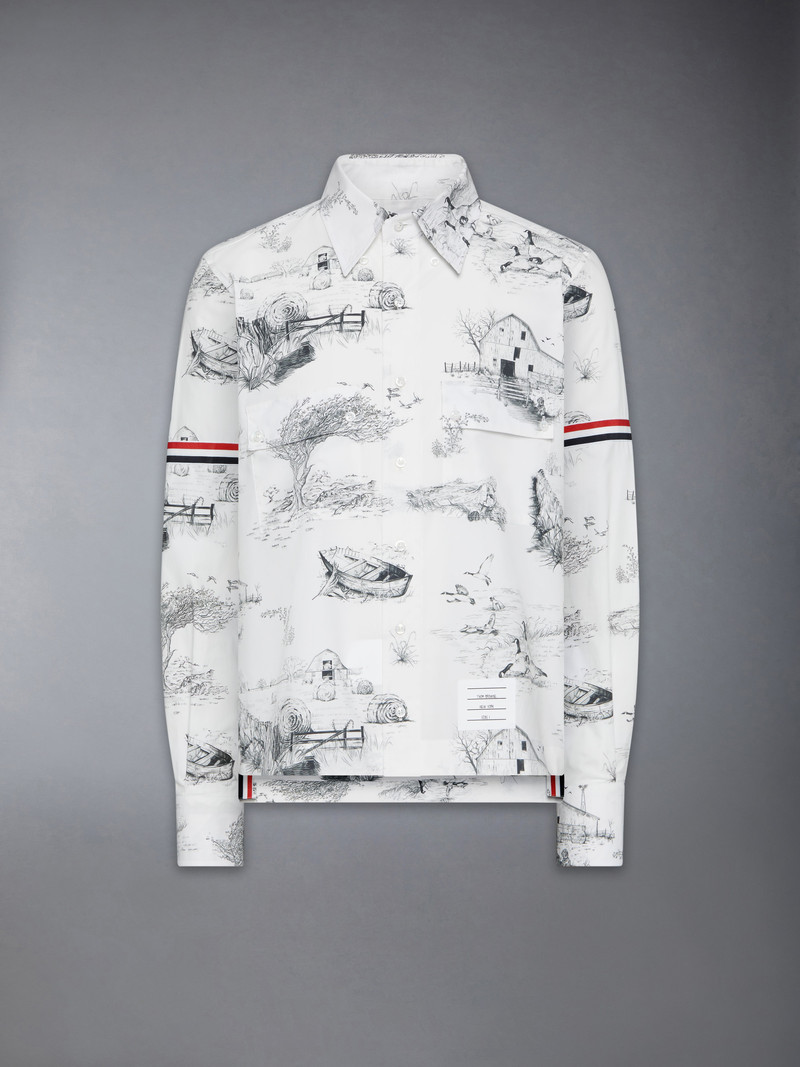 SCENIC TOILE COTTON POPLIN UTILITY ARMBAND SHIRT 1