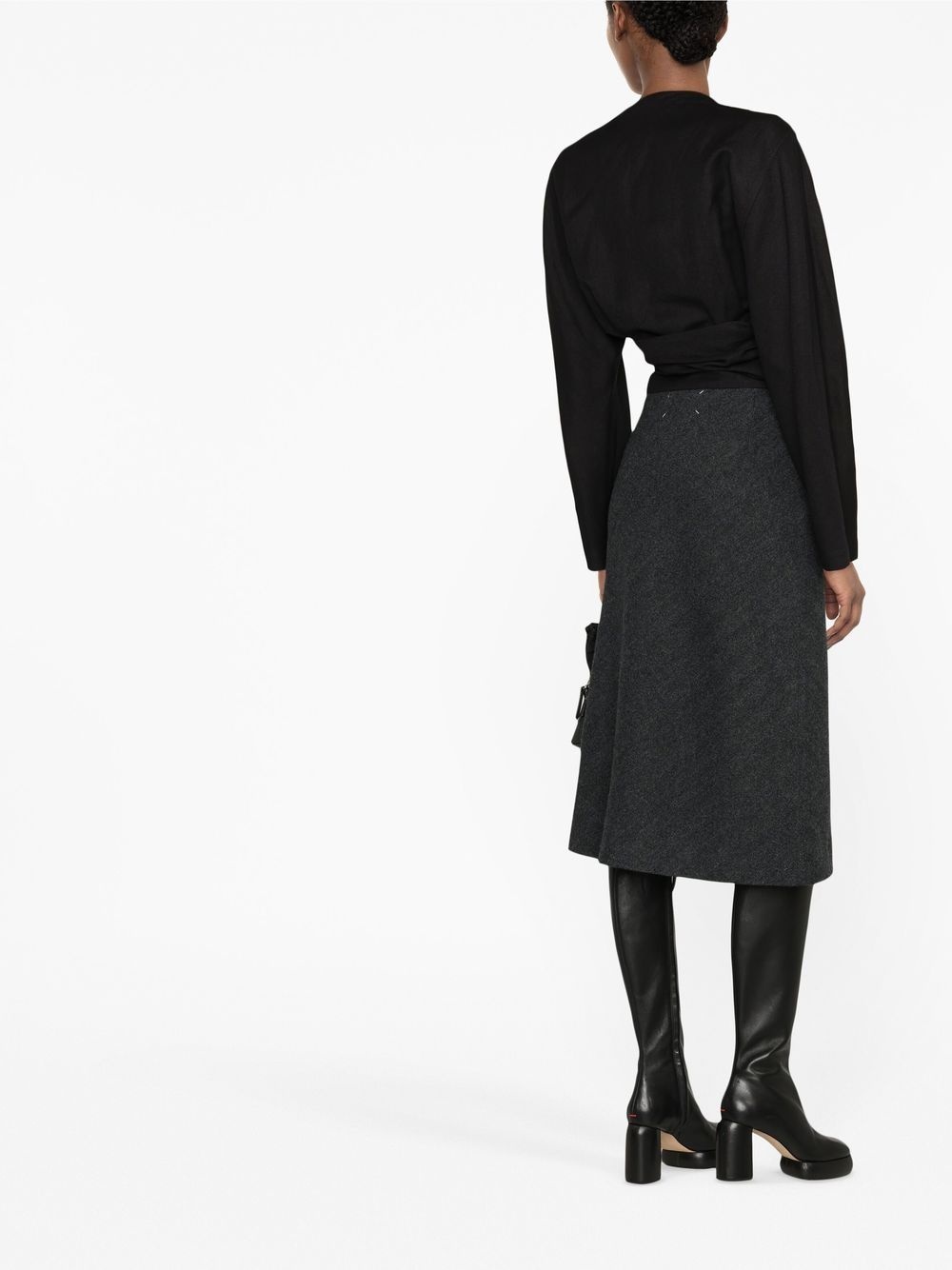 herringbone A-line skirt - 3