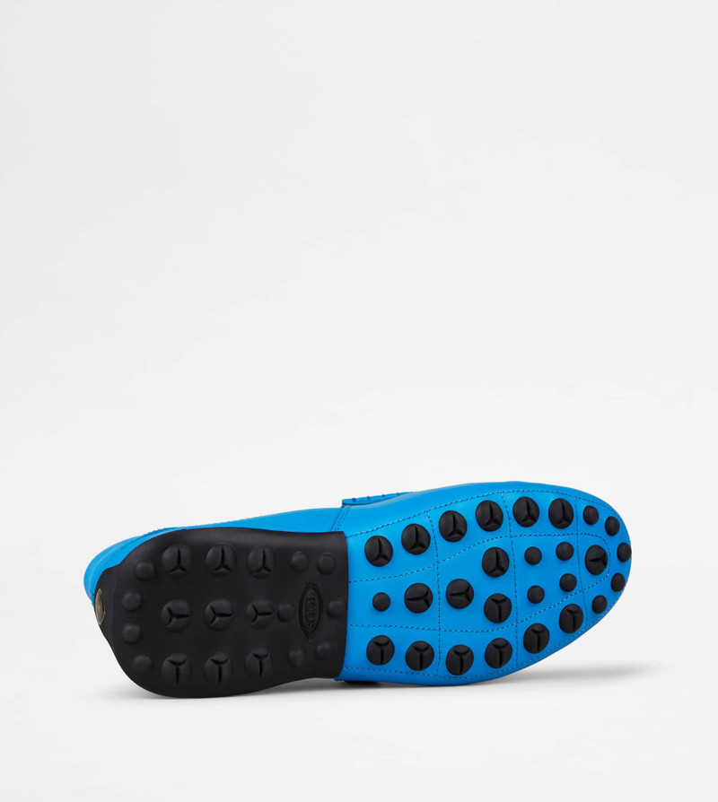 LOAFERS IN LEATHER - LIGHT BLUE, BLACK 4