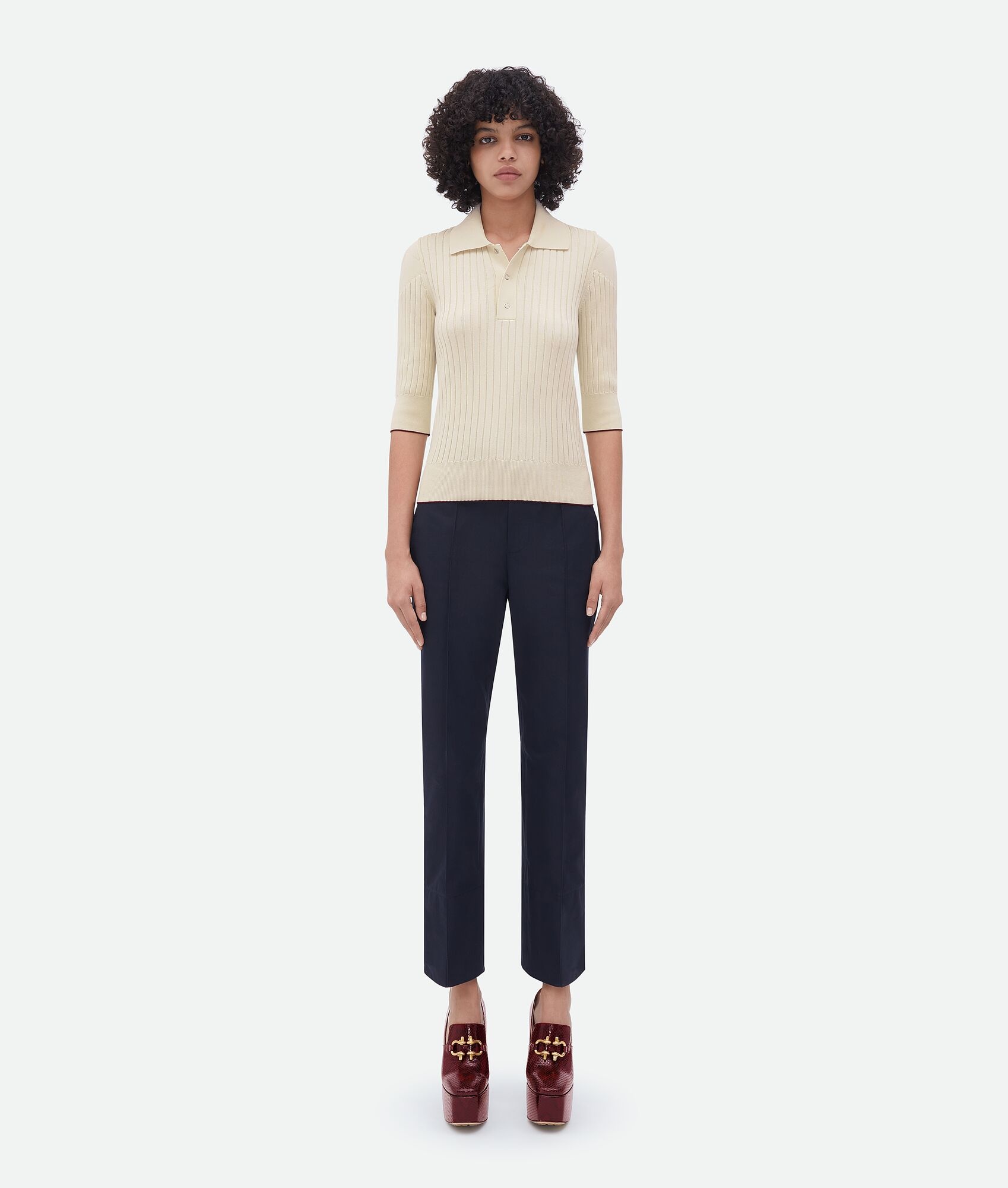 ribbed cotton polo - 1