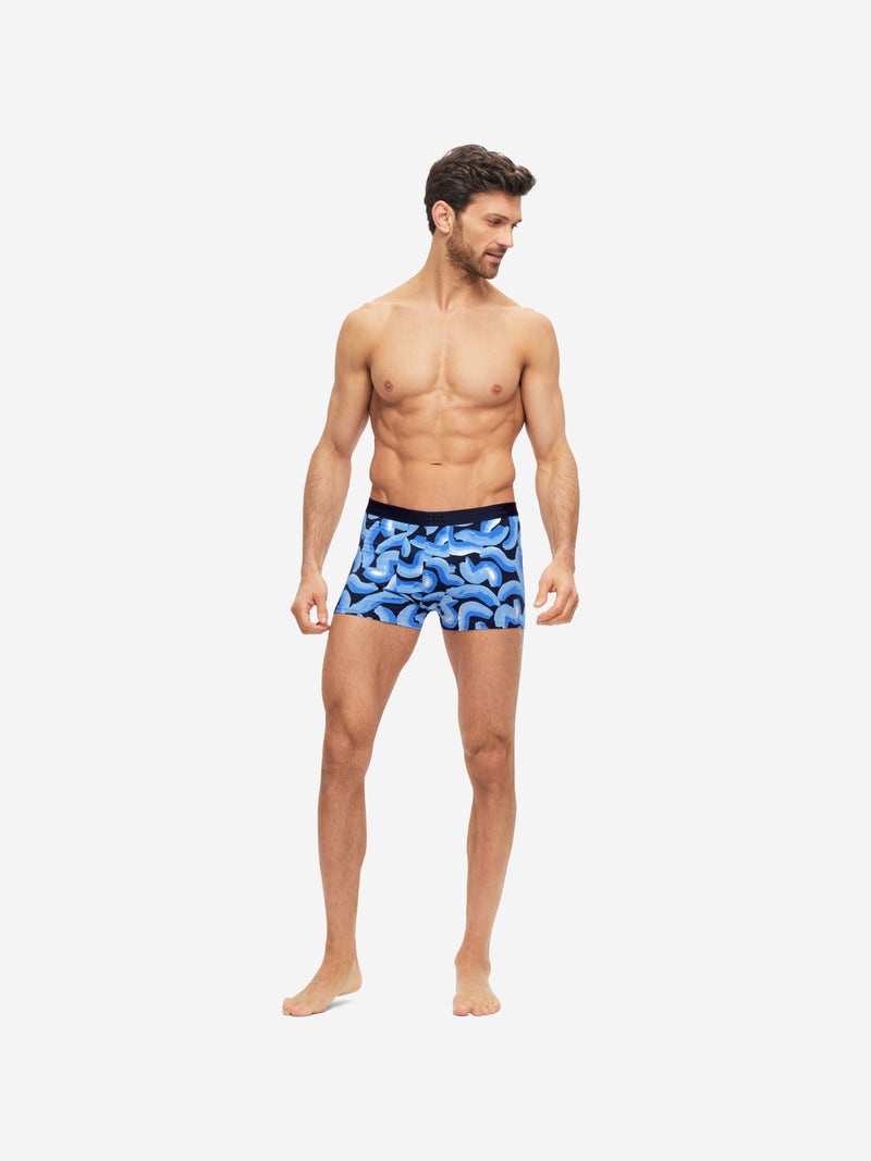 Men's Boxer Briefs Brushstroke Pima Cotton Stretch Navy - 3