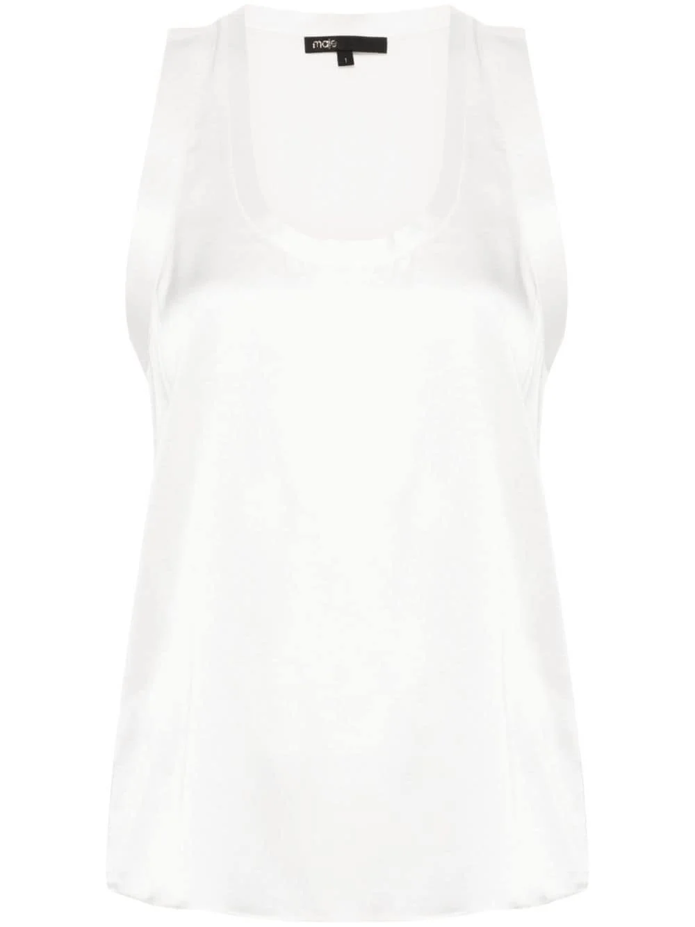 scoop-neck satin tank top - 1