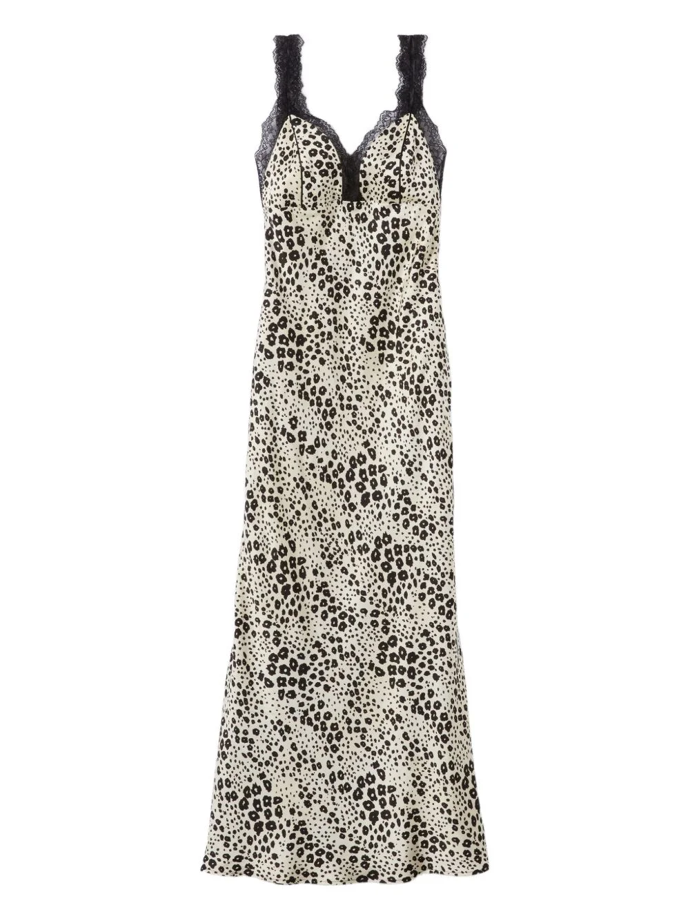 lace-trim midi dress - 1