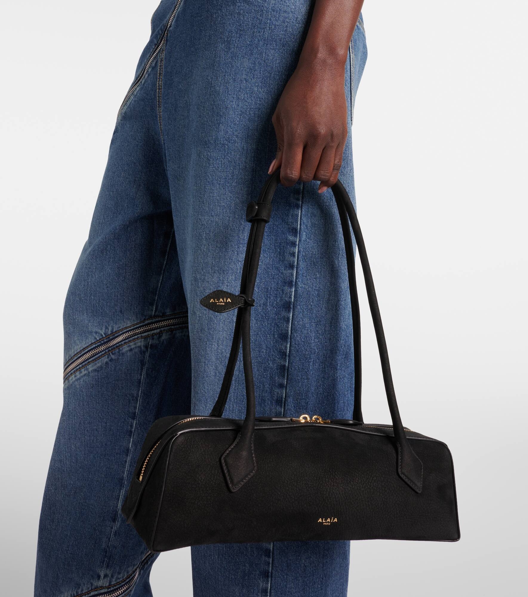 Le Teckel Medium suede shoulder bag - 2