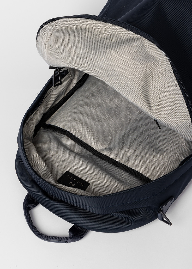 Navy 'Sports Stripe' Nylon Backpack 8