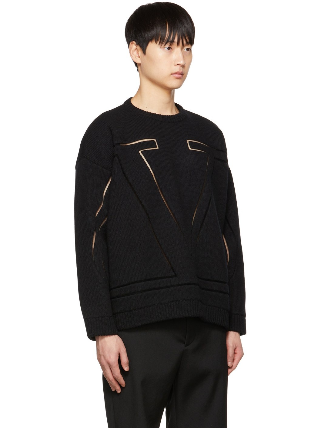 Black Cut-Out Sweater - 2