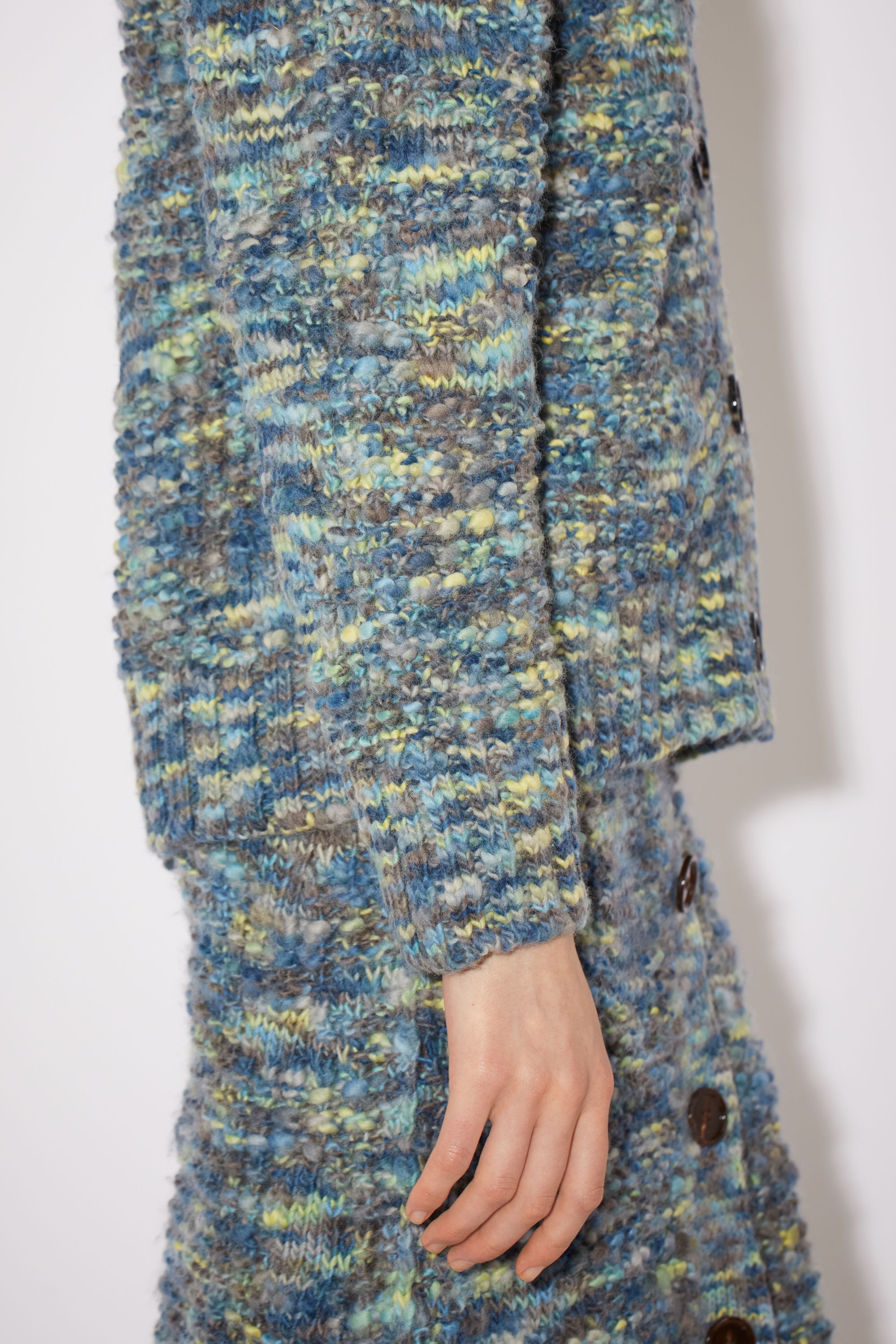 Button-up wool cardigan - Blue/multi - 4