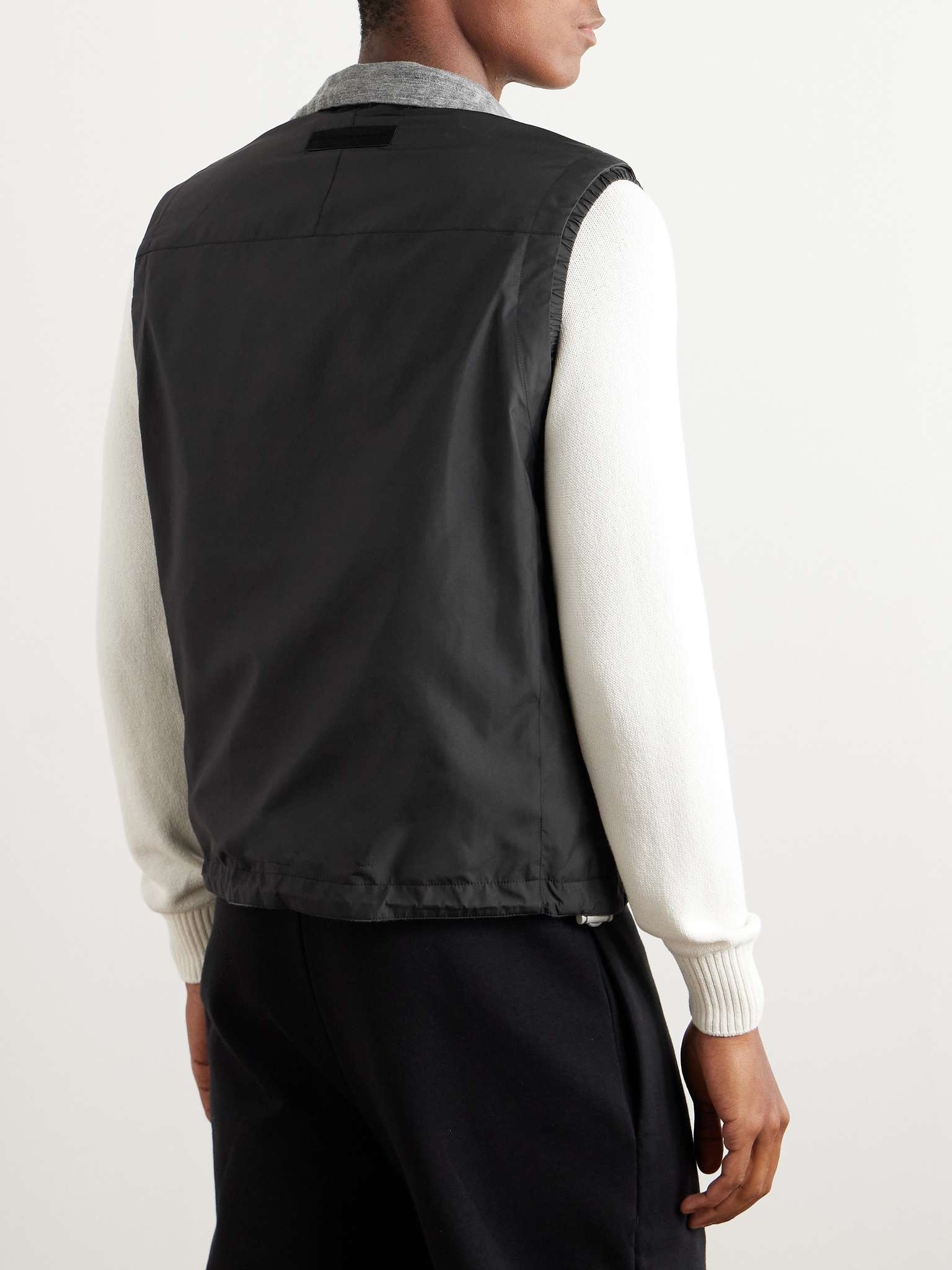 Reversible Micofibre and Cashmere, Cotton and Silk-Blend Twill Gilet - 4