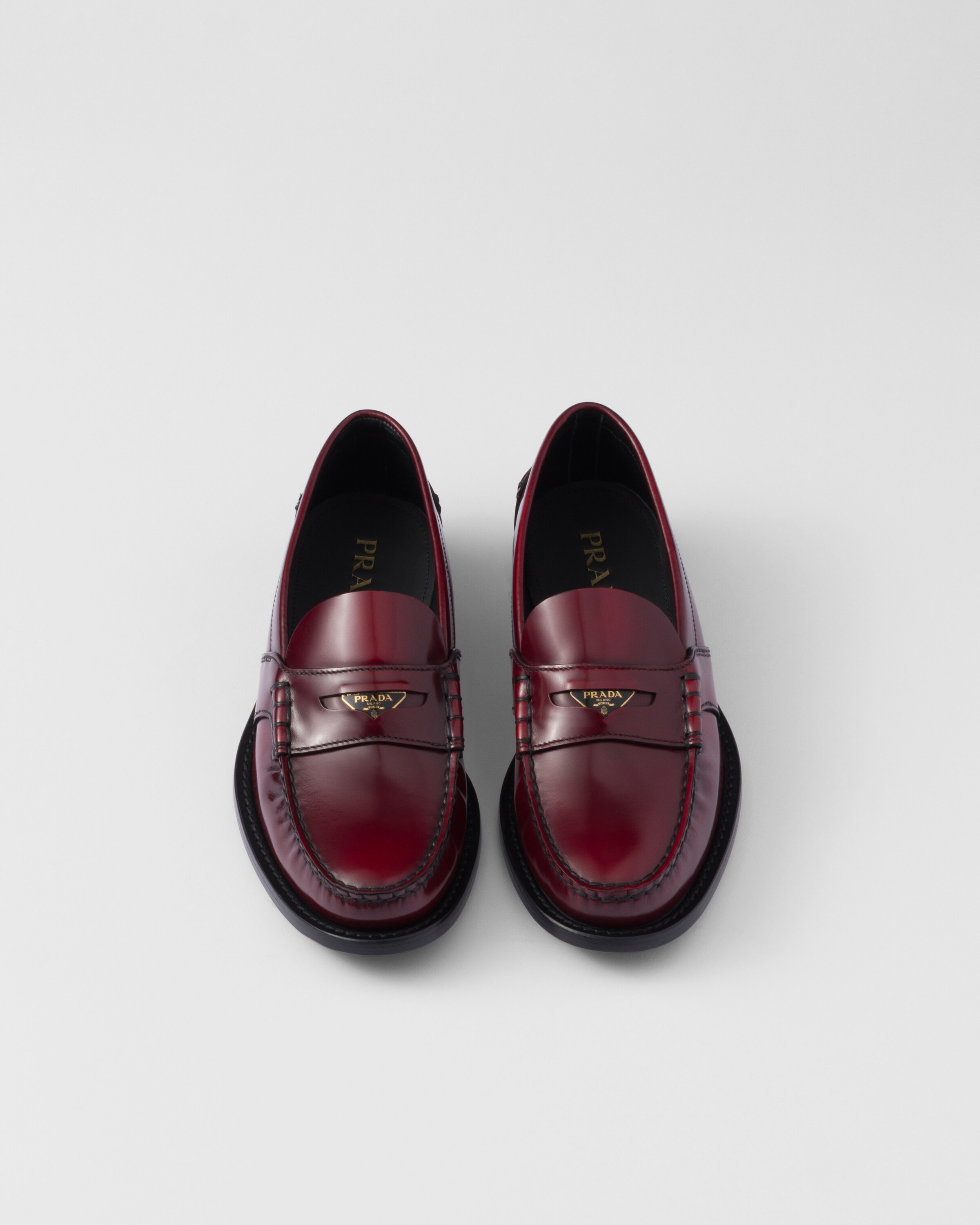 Brushed leather loafers - 3