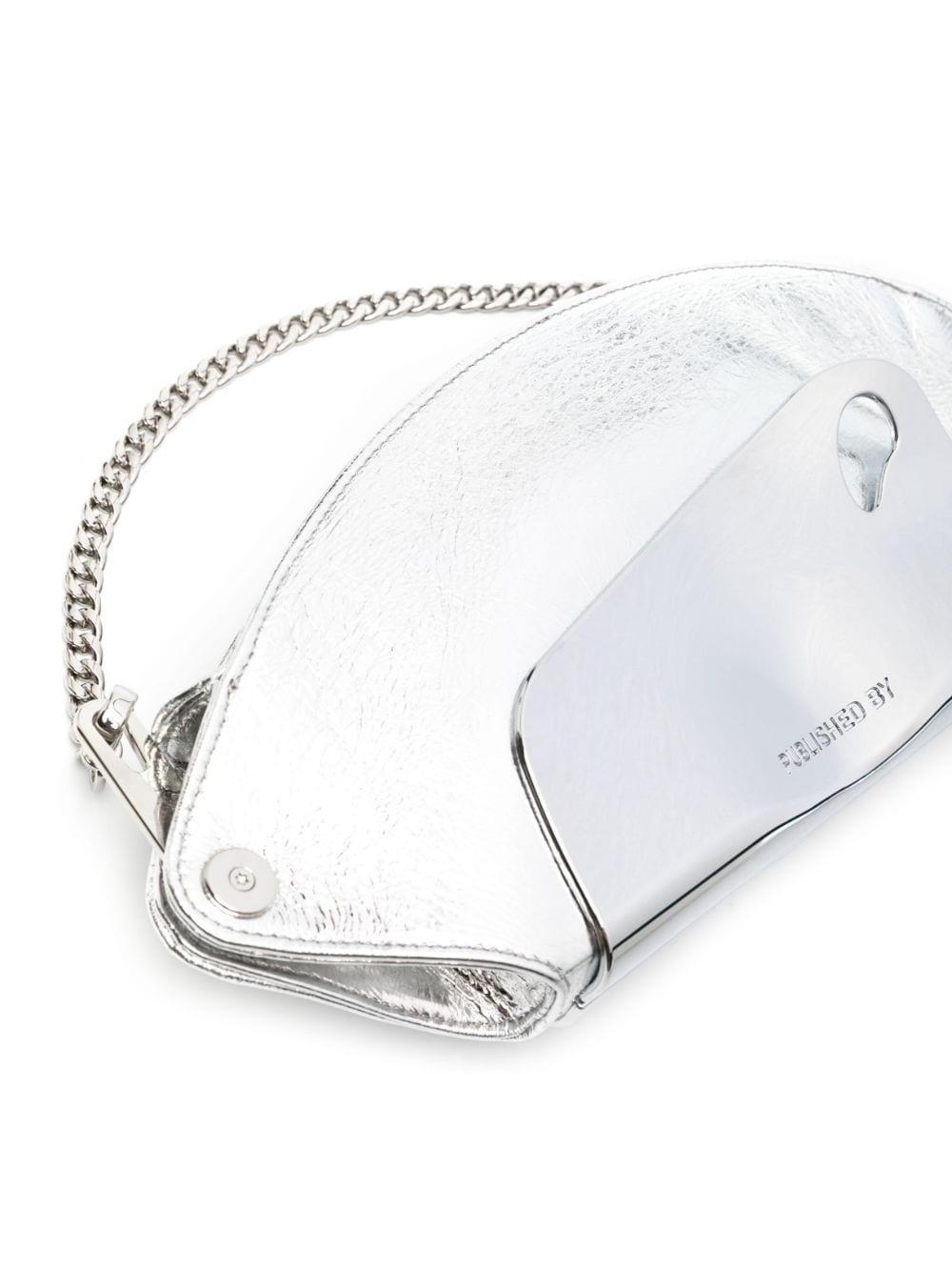 logo-engraved metallic shoulder bag - 3