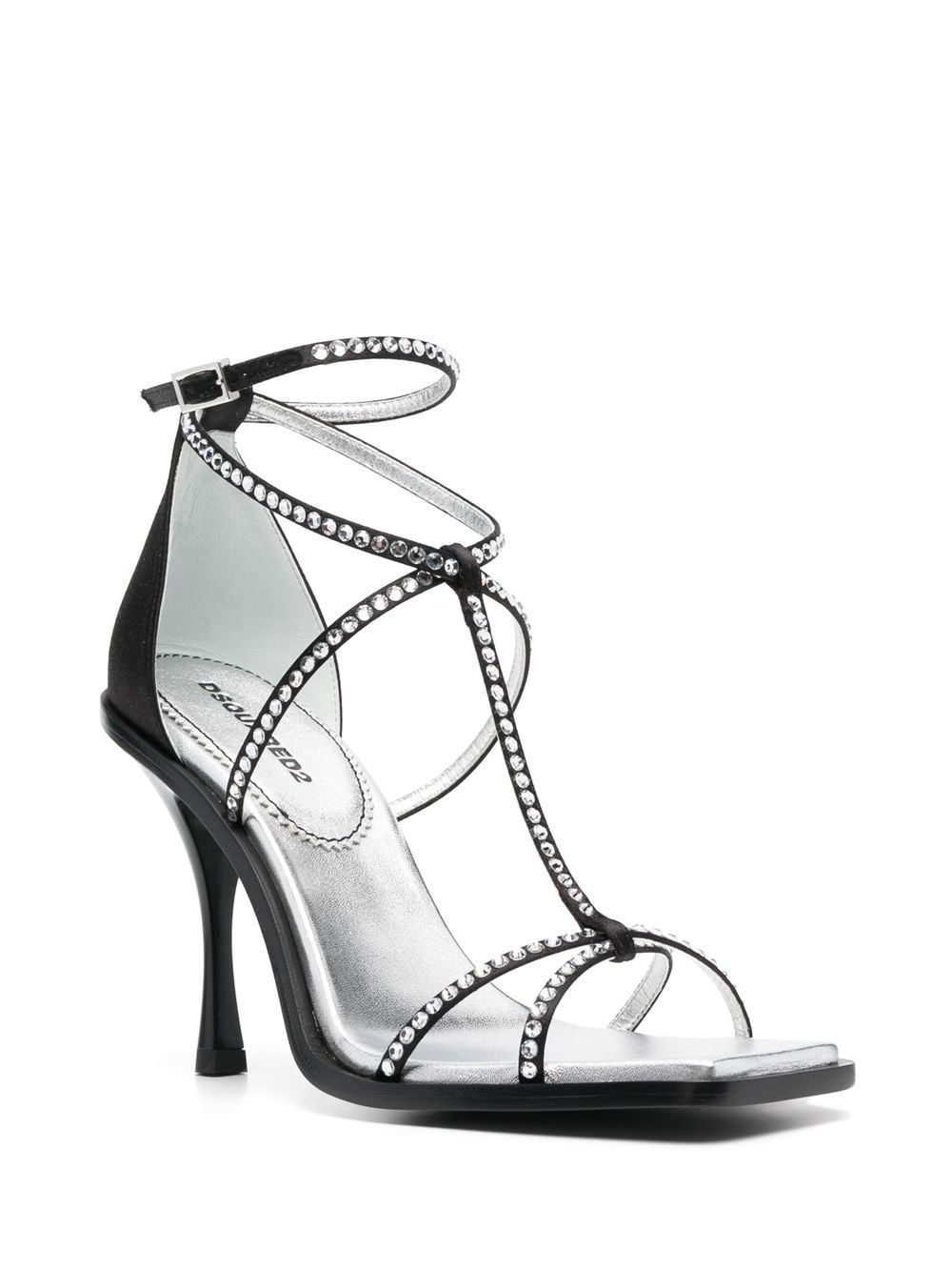 crystal-embellished square-toe sandals - 2