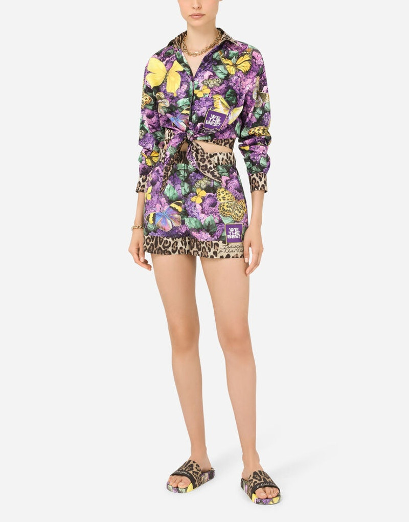 Butterfly-print poplin shorts 11