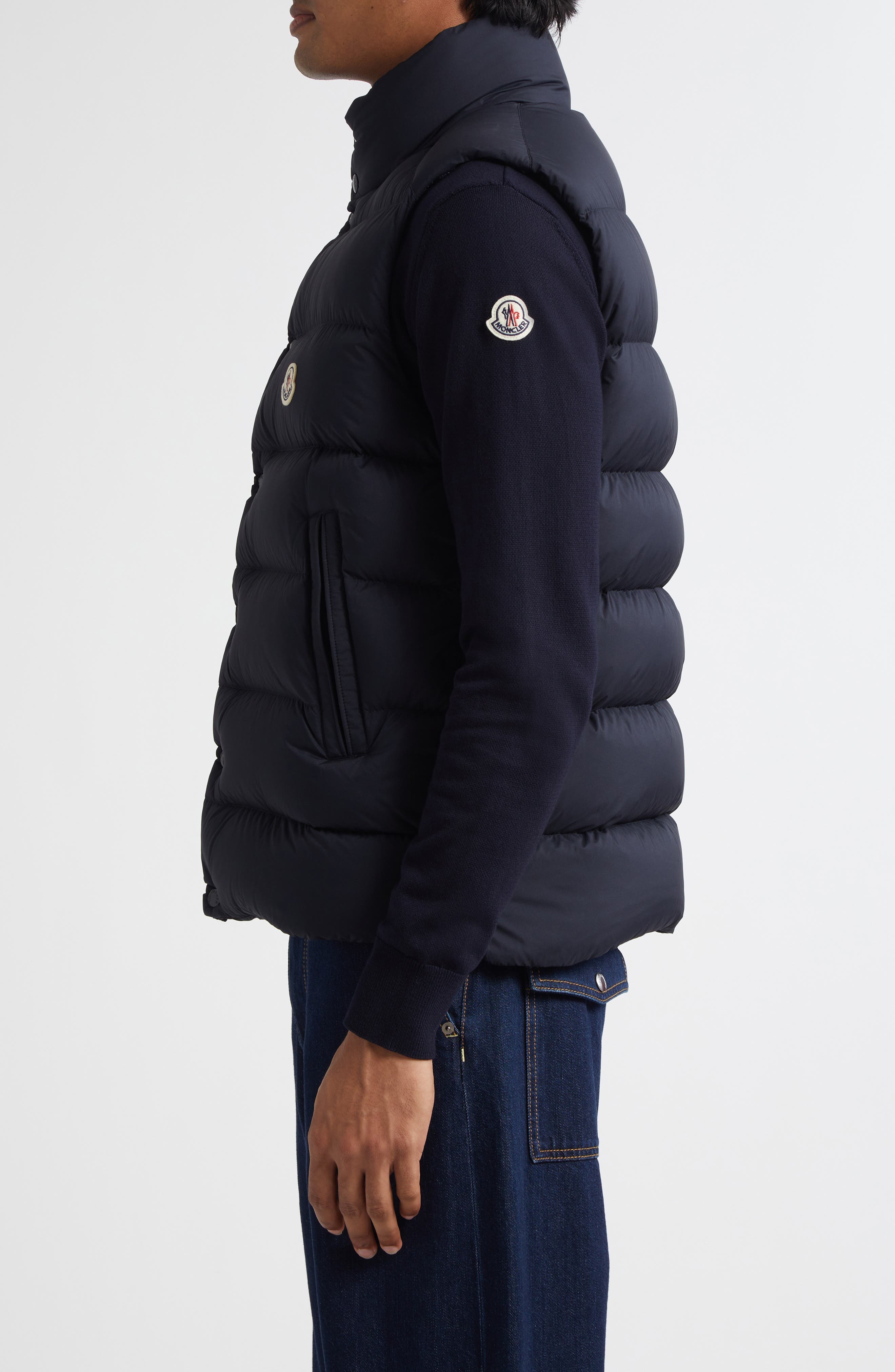 Moncler Tibb Down Puffer Vest in Obsidian Blue at Nordstrom - 4