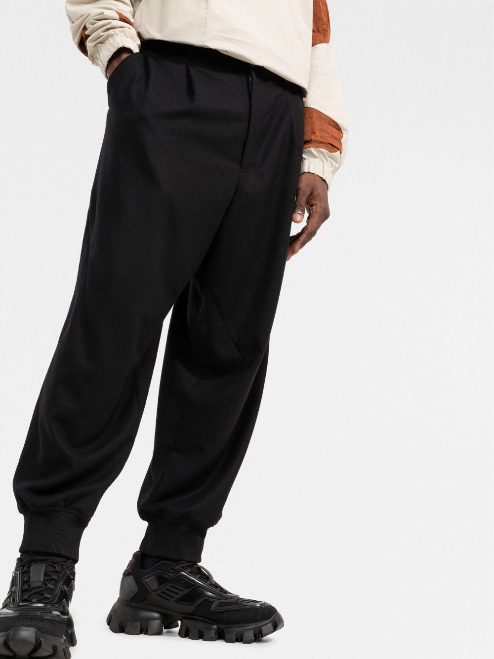 tapered wool-blend trousers - 3