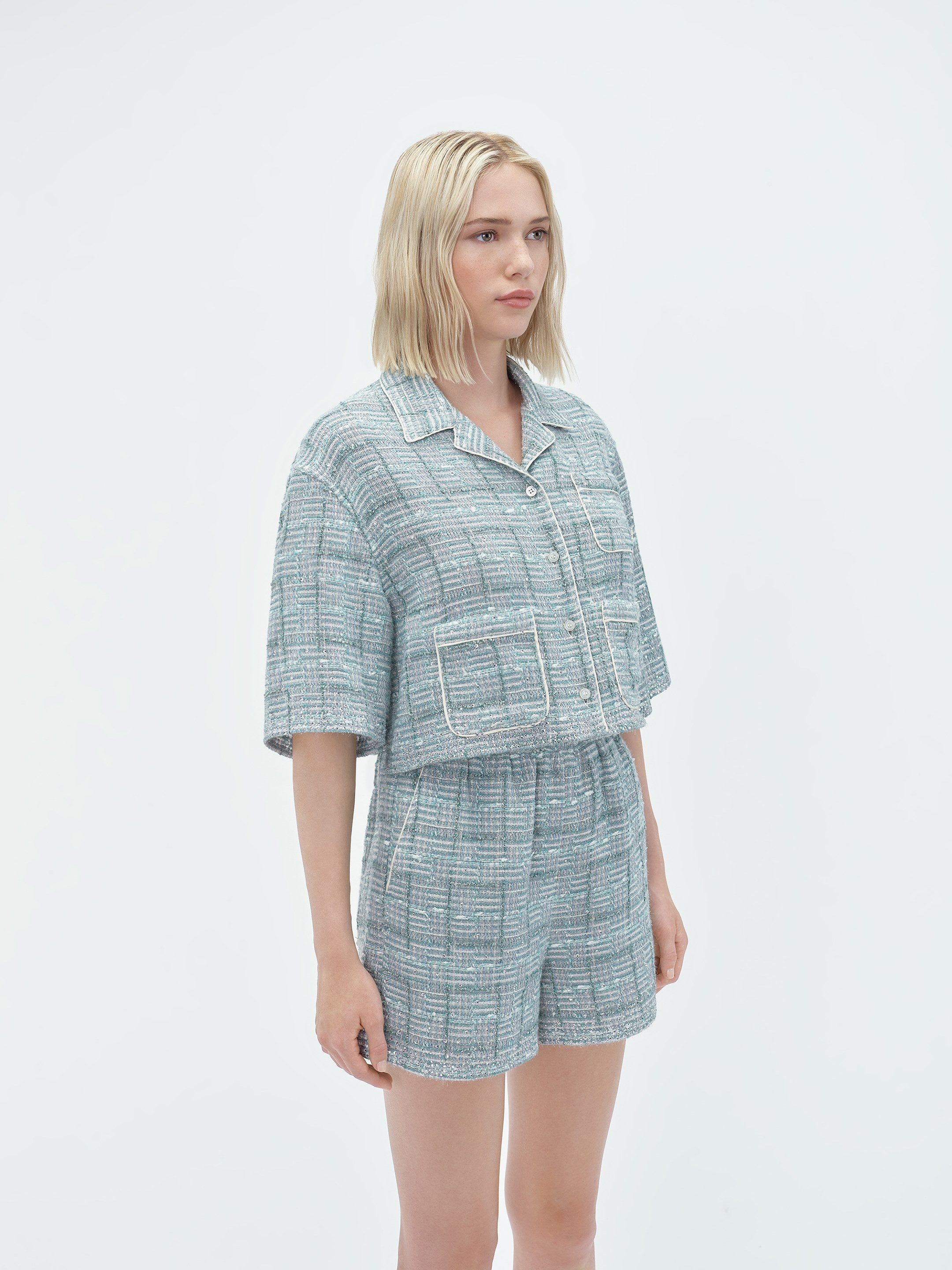 CRYSTAL BOUCLE SHIRT - 4