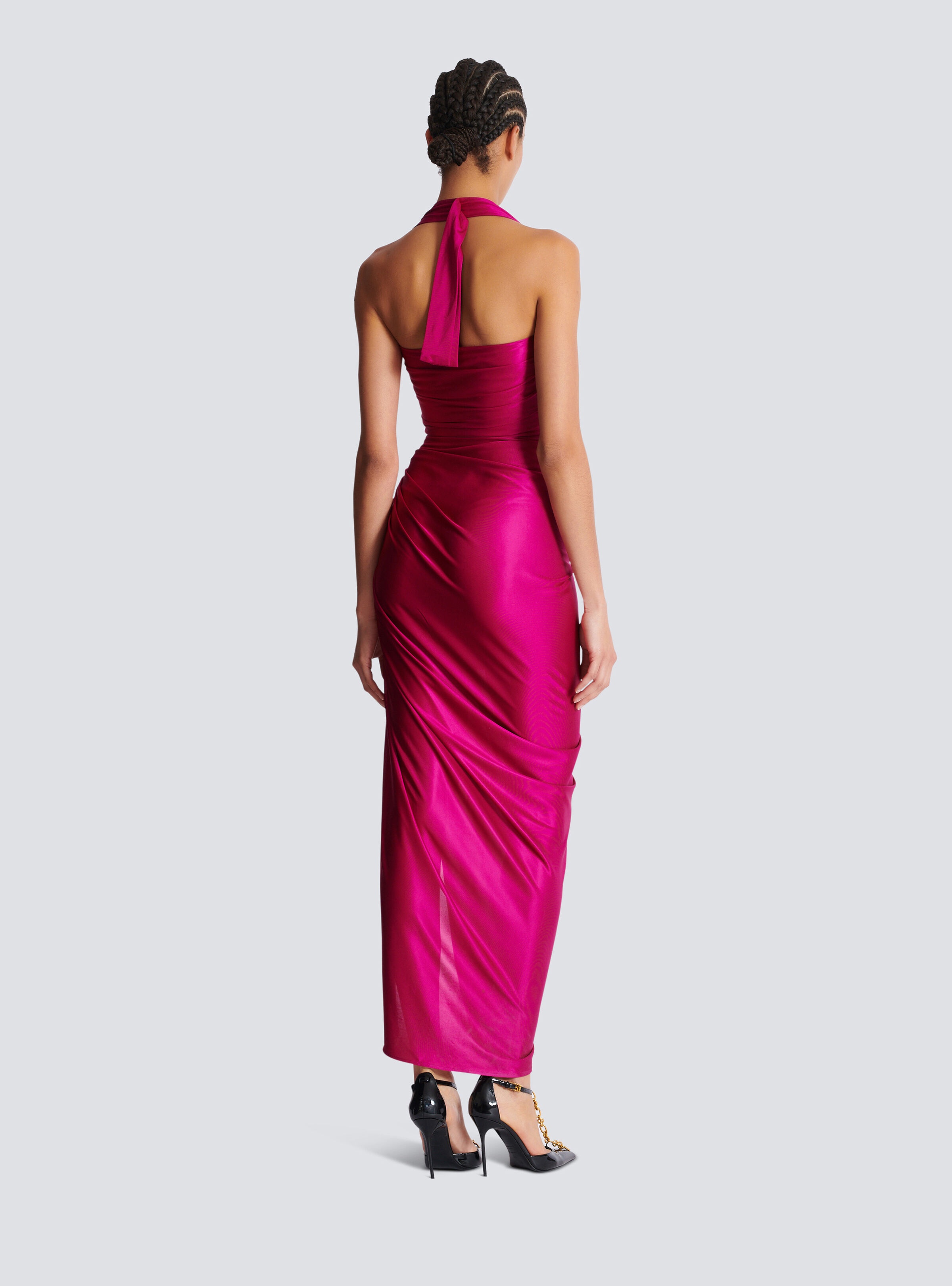 Flowing draped interlock jersey dress - 4