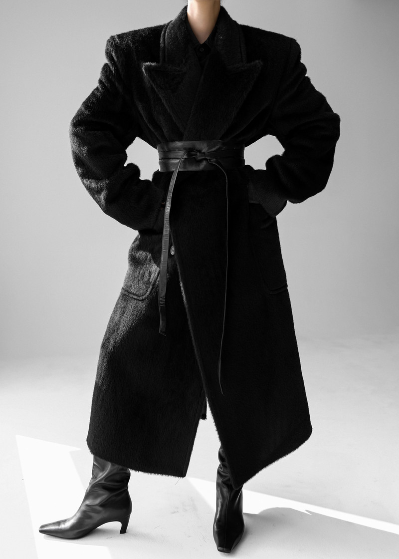 Jaylene Oversized Wool Coat - Black 7