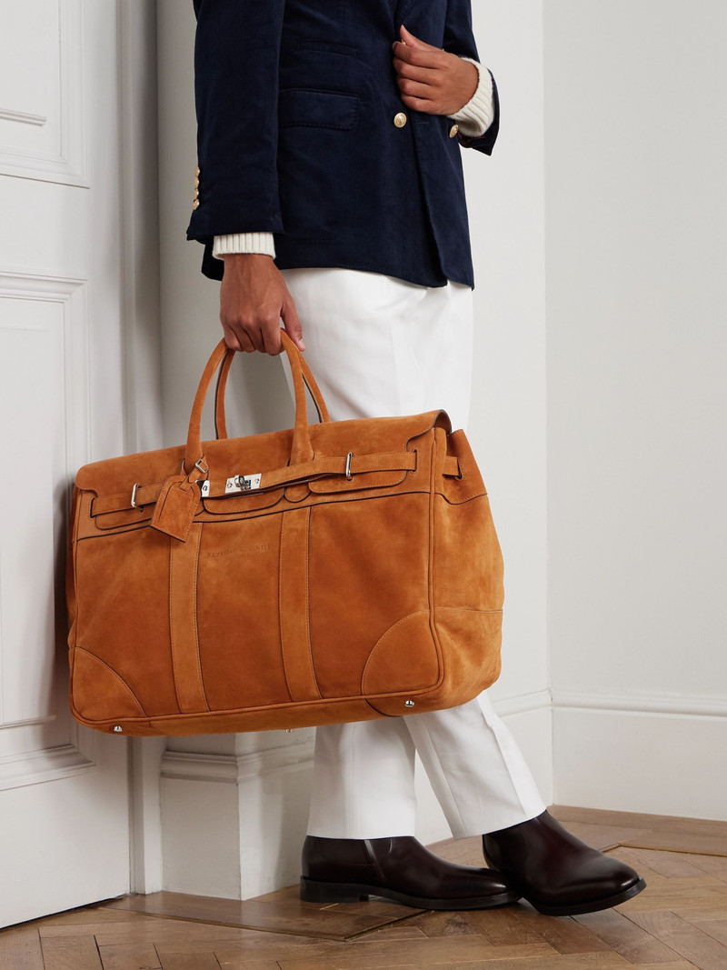 Brunello Cucinelli Suede Weekend Bag Tan outlook