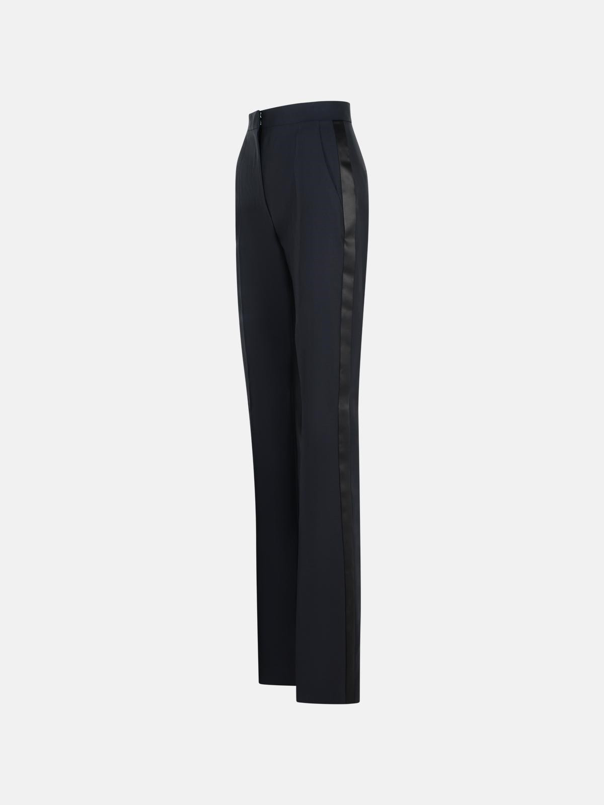 'DELFINO' BLACK VIRGIN WOOL BLEND PANTS - 2