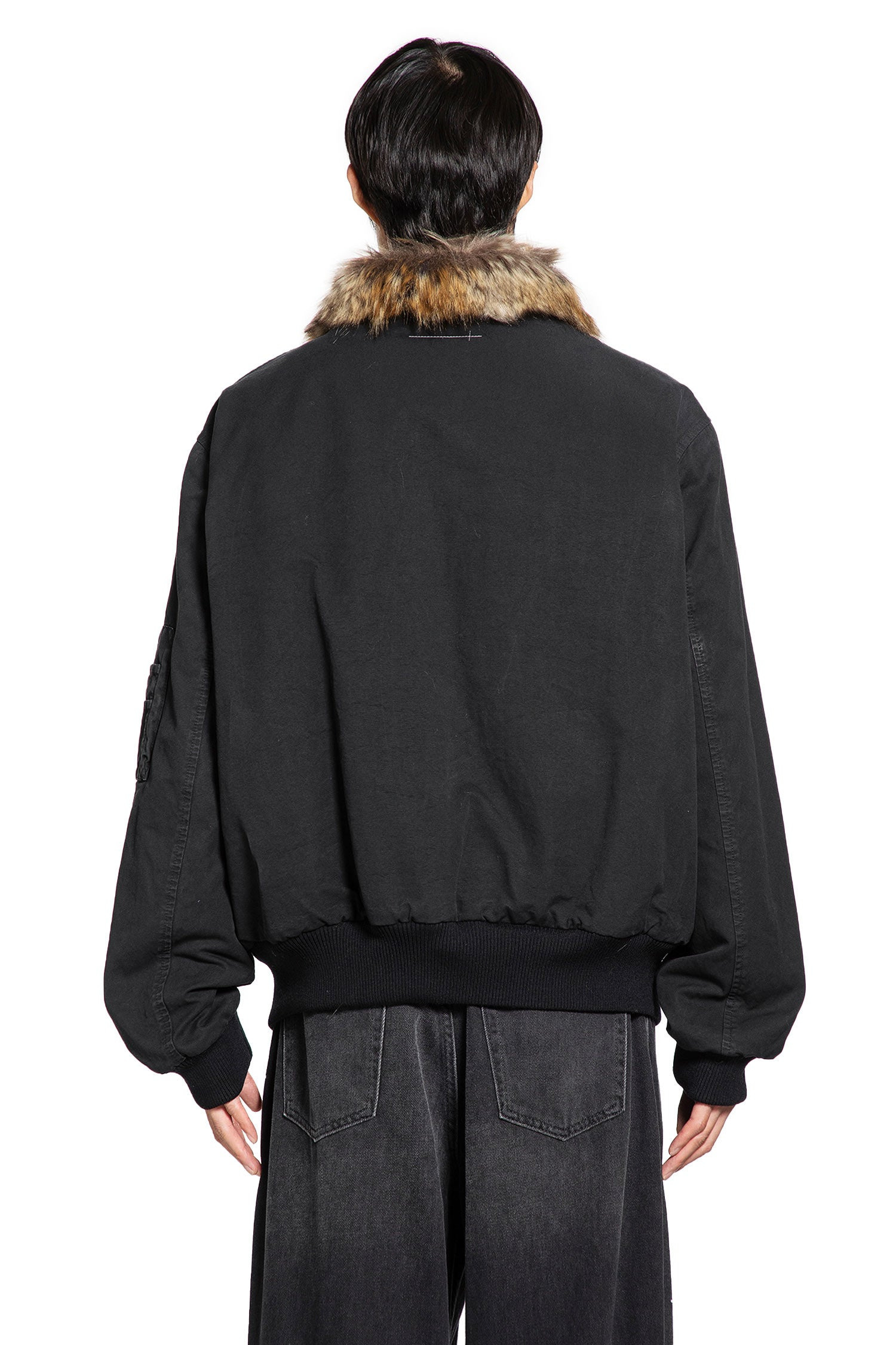 Cotton Bomber With Faux Fur Collar - 3
