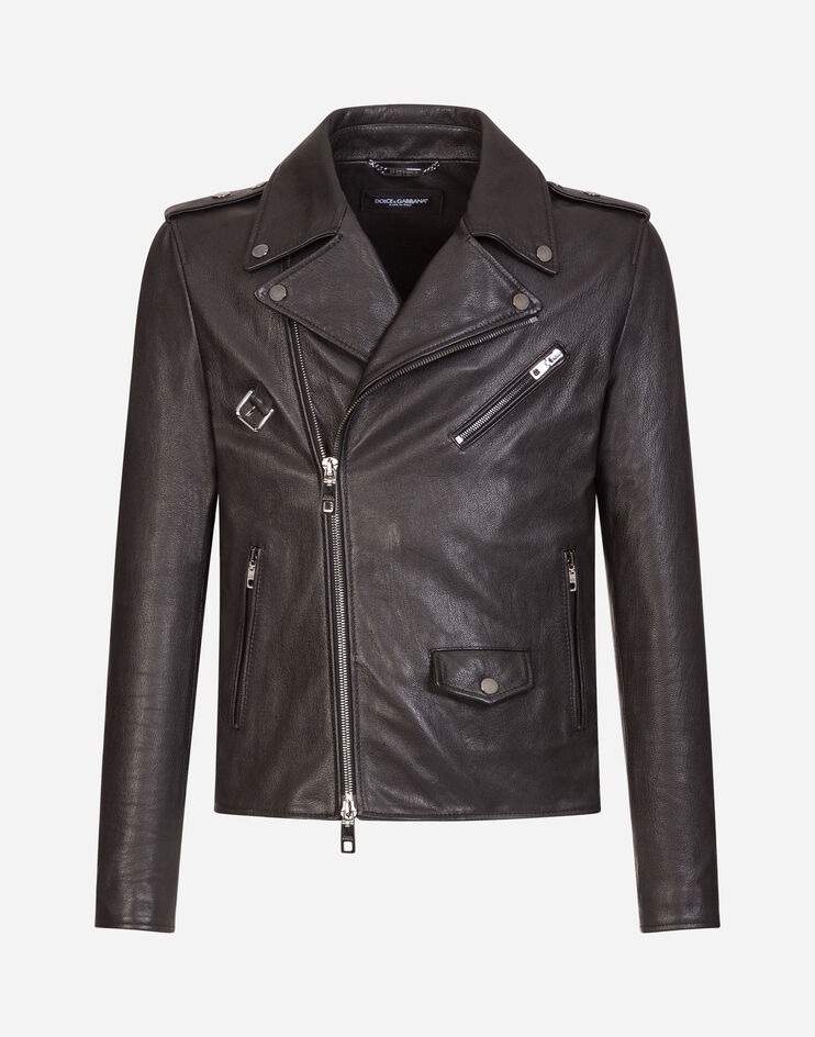 Leather biker jacket - 3