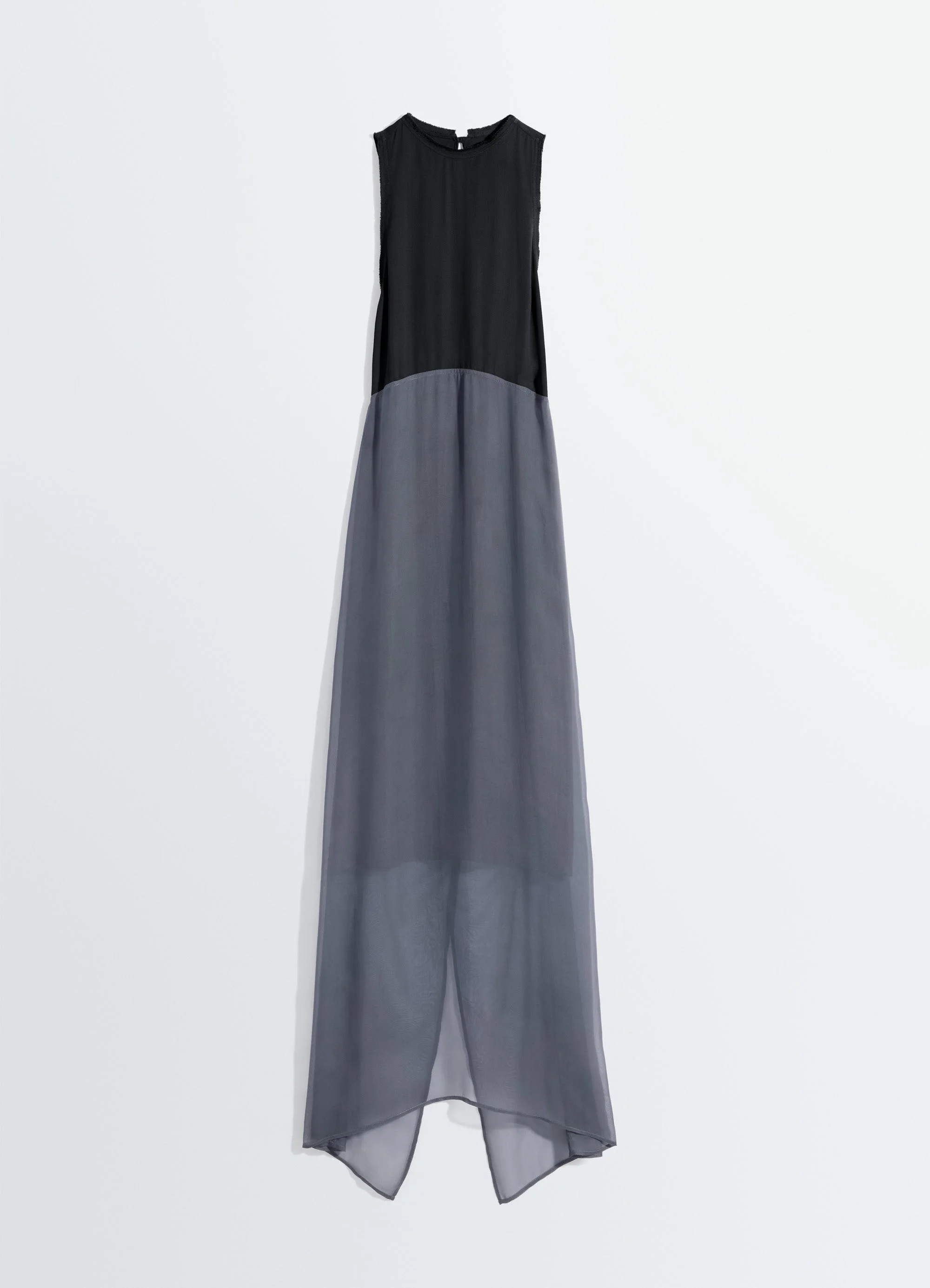 COLUMN DRESS IN CREPE DE CHINE VISCOSE - 1