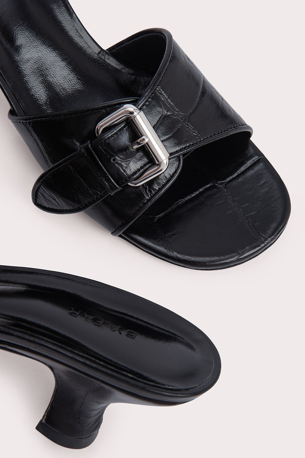 Elton Black Maxi Croco Embossed Leather - 5