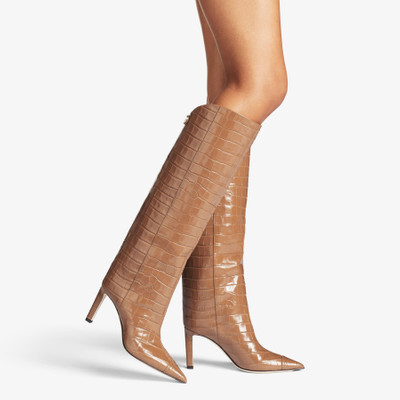 JIMMY CHOO Alizze Knee Boot 85
Tan Croc-Embossed Leather Knee-High Boots outlook