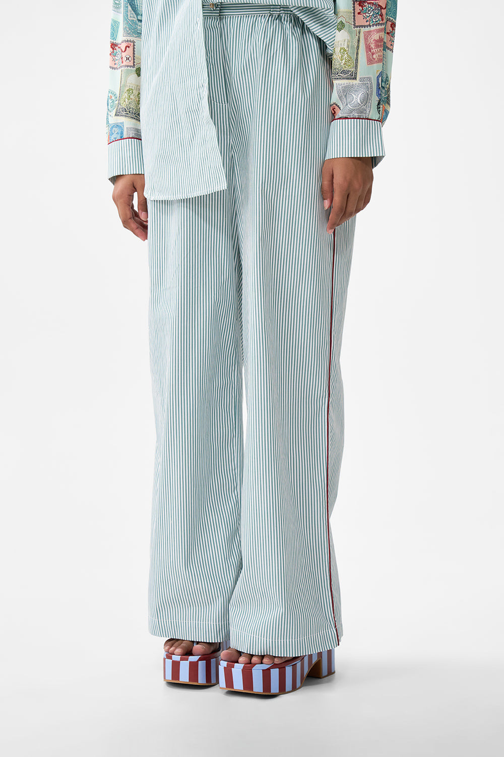 BUTTON FRONT LOUNGE PANT - 5