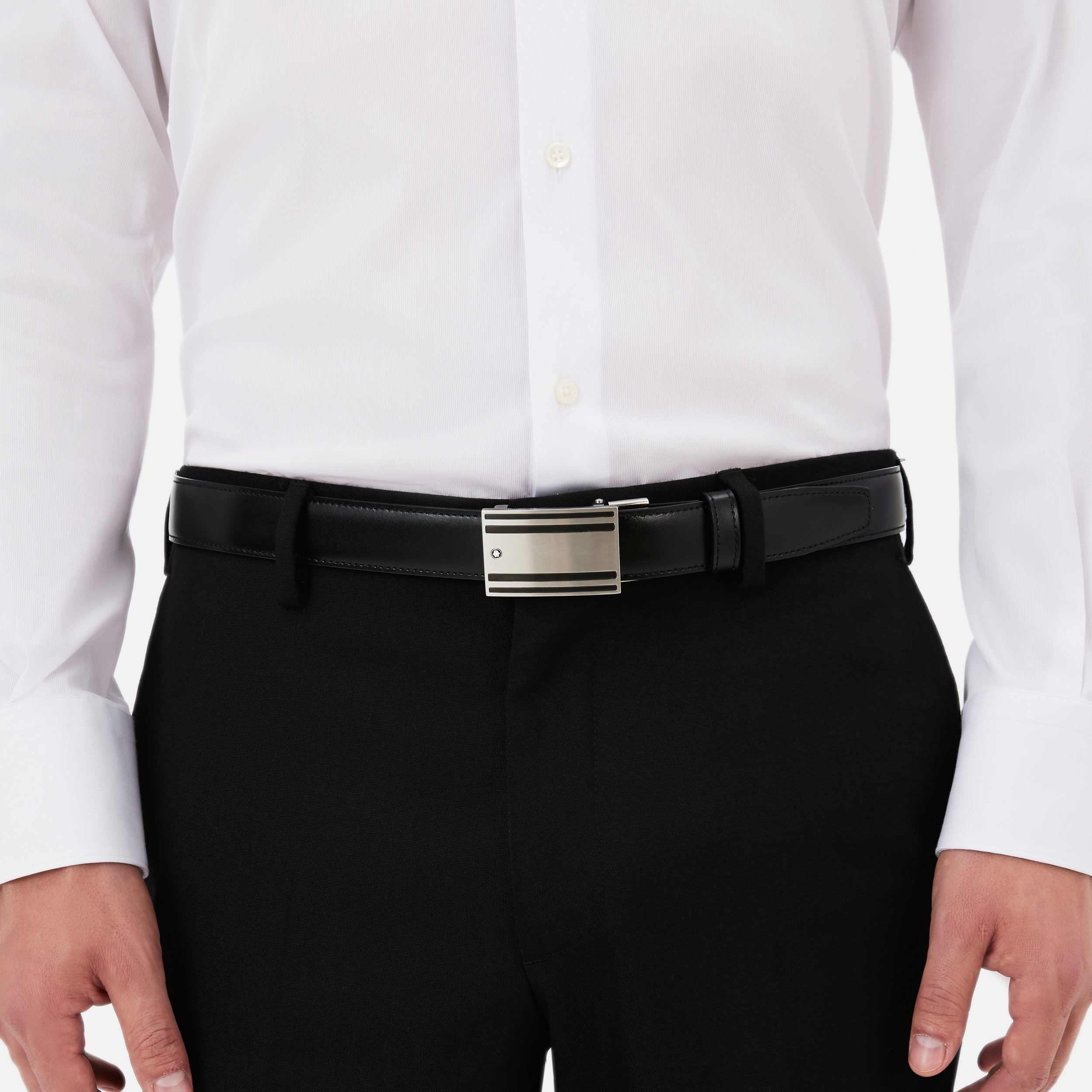 Black/brown 30 mm reversible leather belt - 4