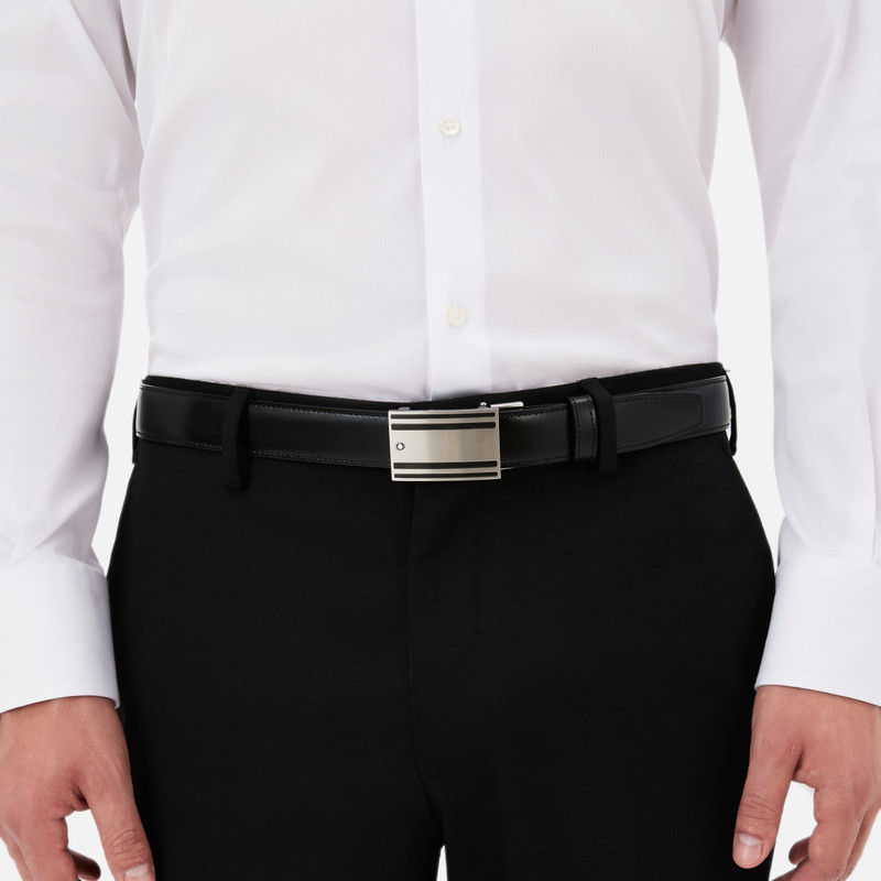 Black/brown 30 mm reversible leather belt 4