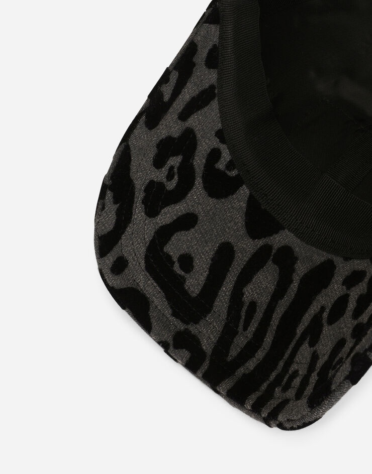 Baseball cap with flocked leopard print - 3