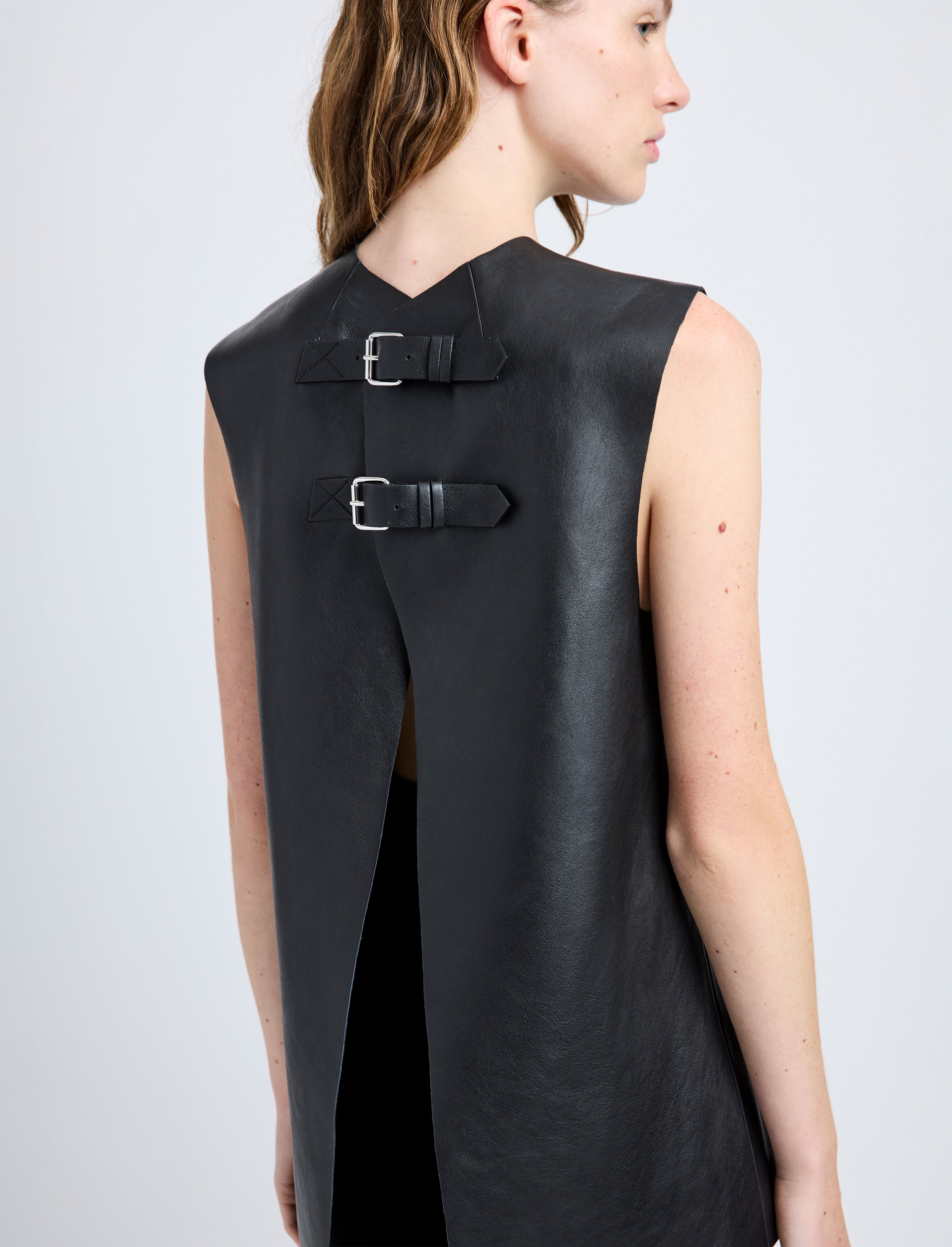 Noa Top in Textured Leather - 6