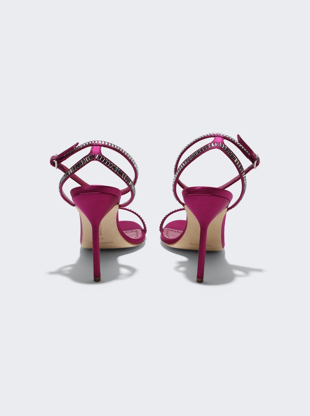 Crinastra Satin High Heel Sandals Hot Pink - 3