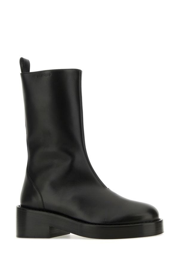 Courreges Woman Black Leather Ankle Boots - 2