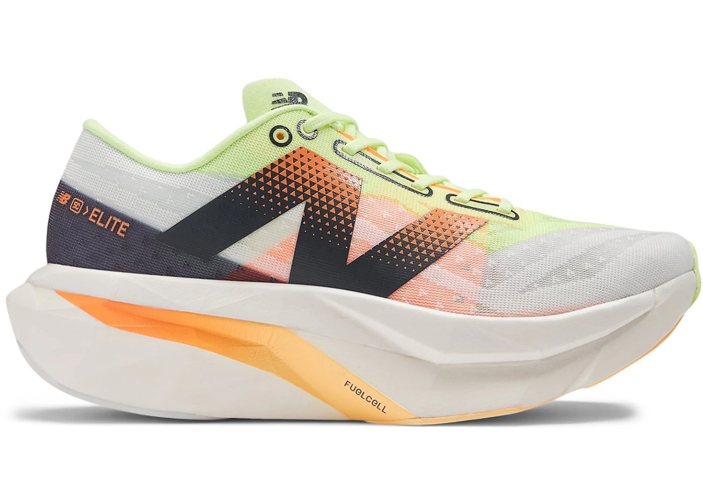 New Balance FuelCell SuperComp Elite v4 White Bleached Lime Glo Hot Mango (Women's) - 1