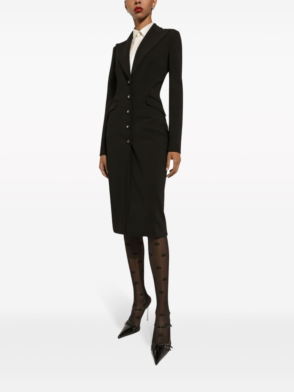 logo-button single-breasted coat - 3