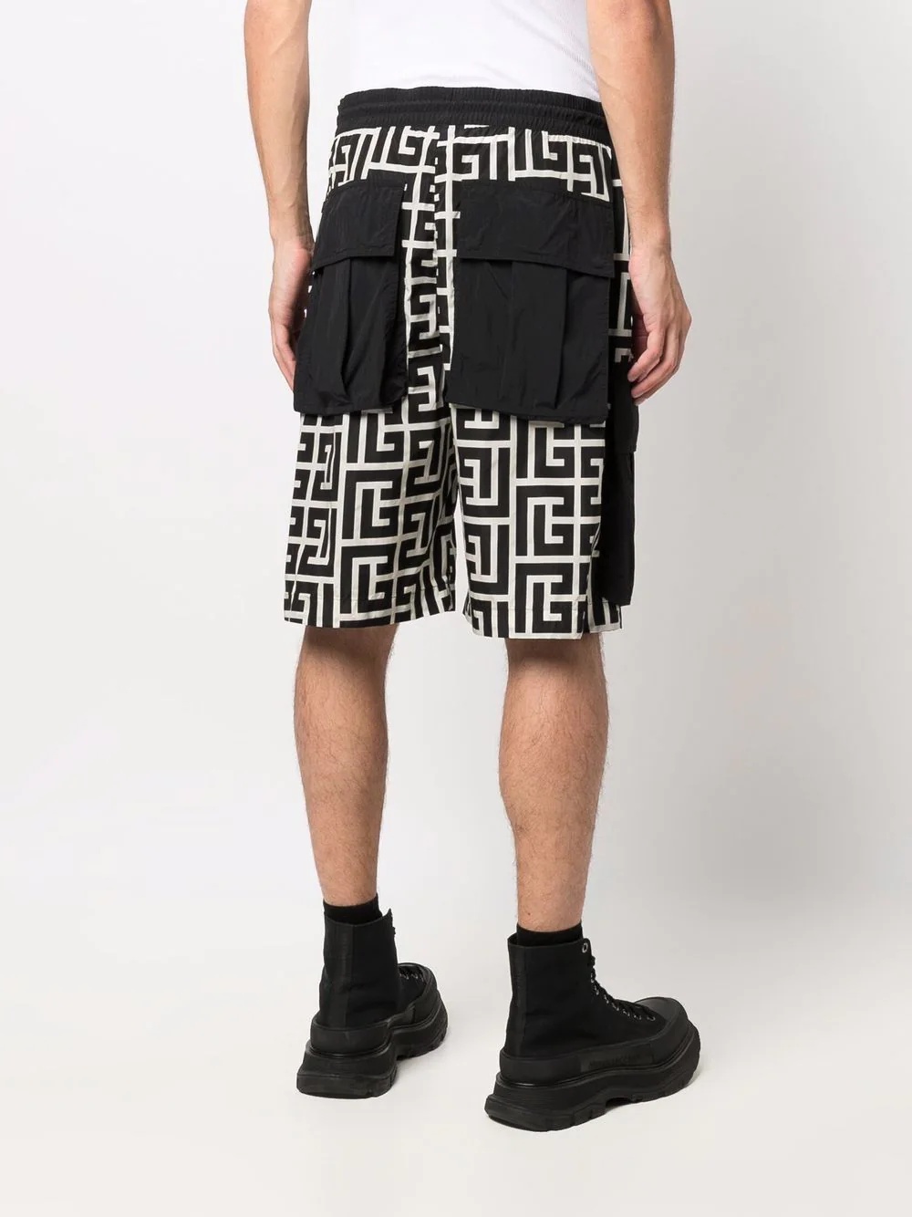 monogram-print cargo shorts - 4