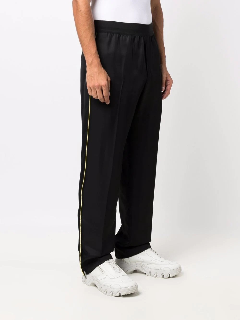 piped trim track pants - 3