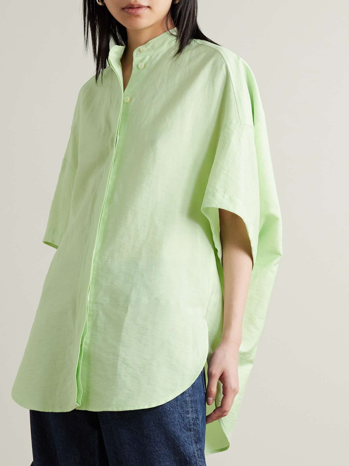 + NET SUSTAIN Oversized linen and cotton-blend shirt - 3