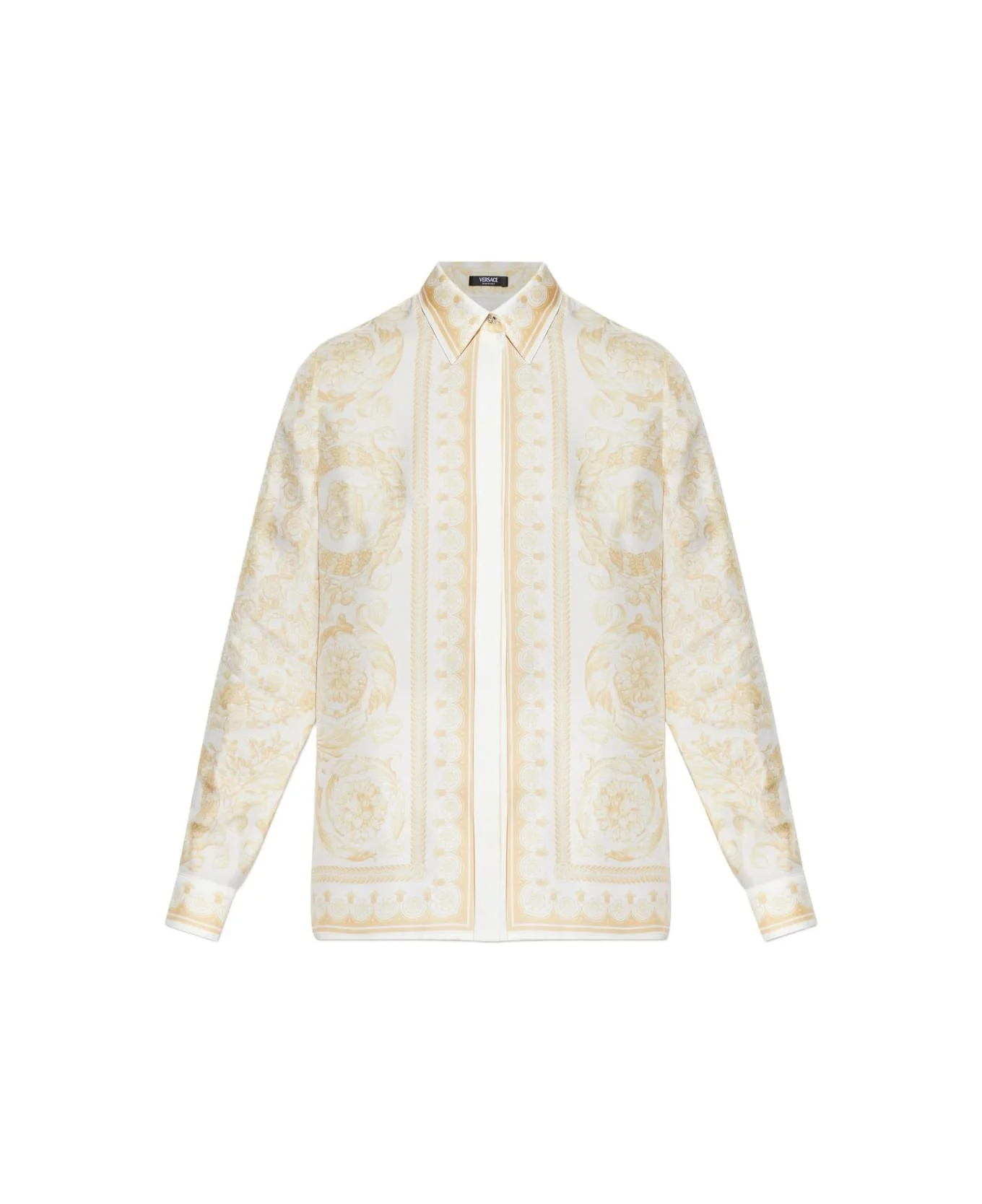 Barocco Print Silk Shirt - 1