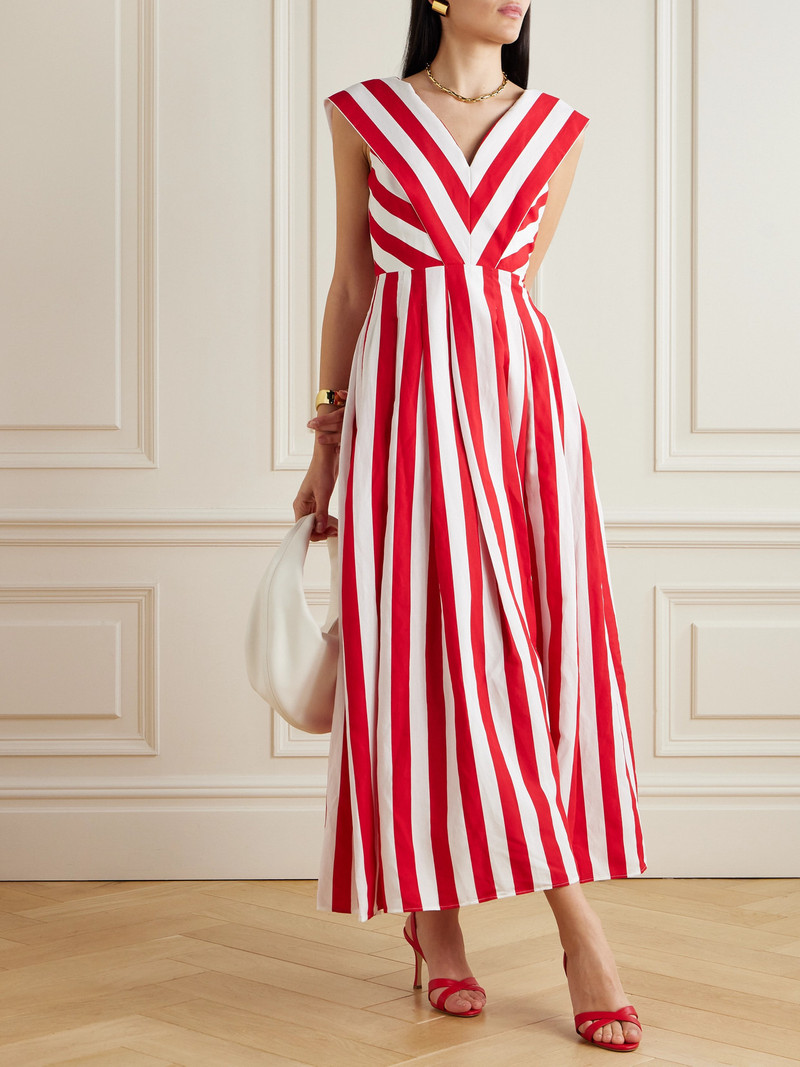 LORETTA CAPONI Graziella Striped Poplin Maxi Dress outlook