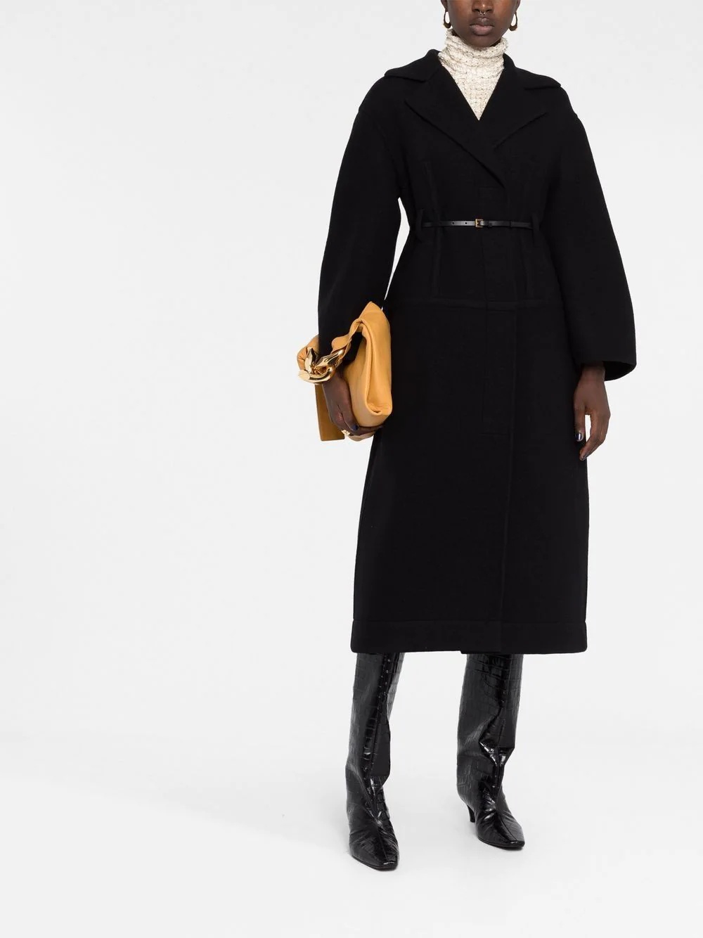 belted wool coat - 2