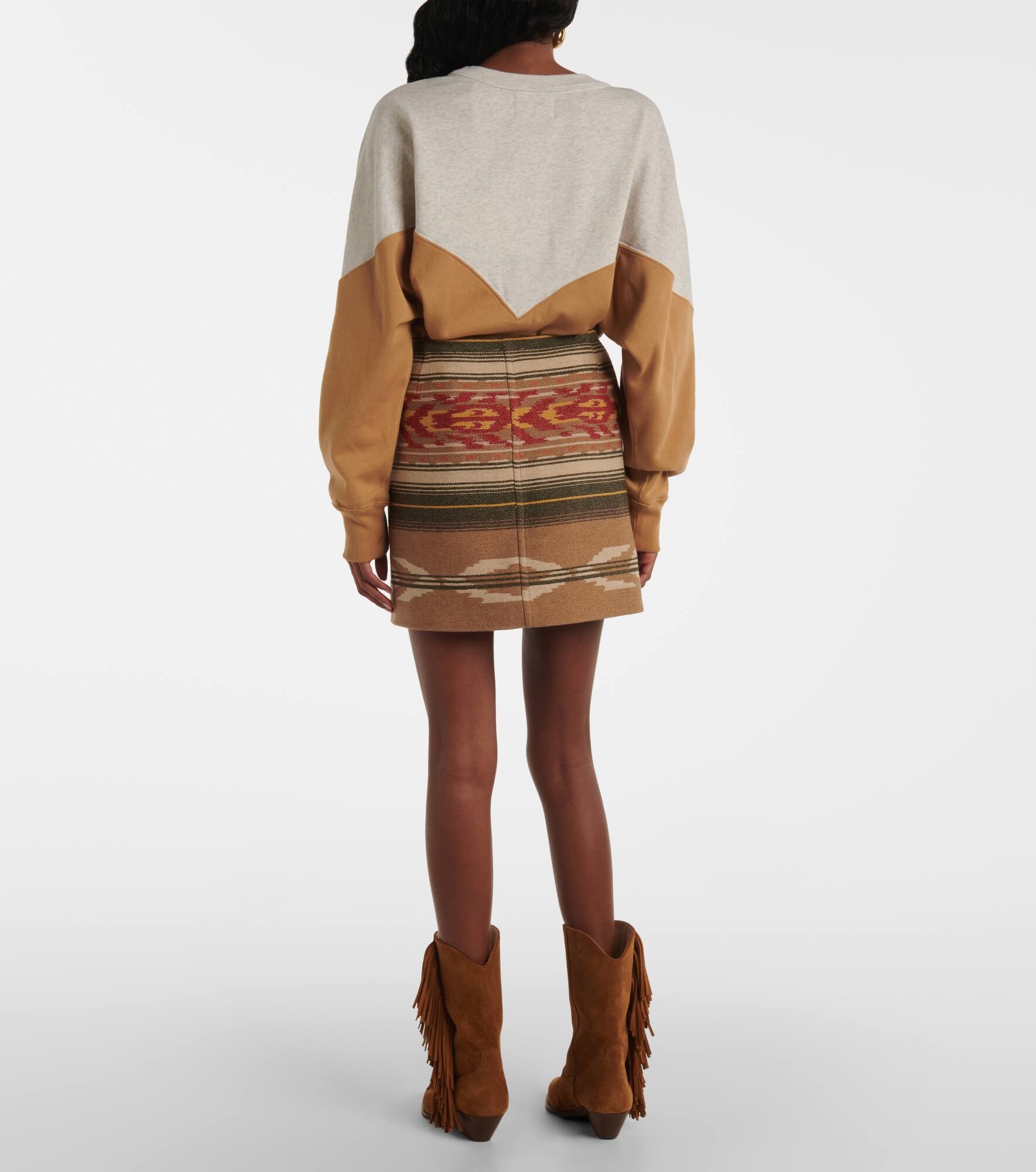 Adelaide fringed wool-blend miniskirt - 3