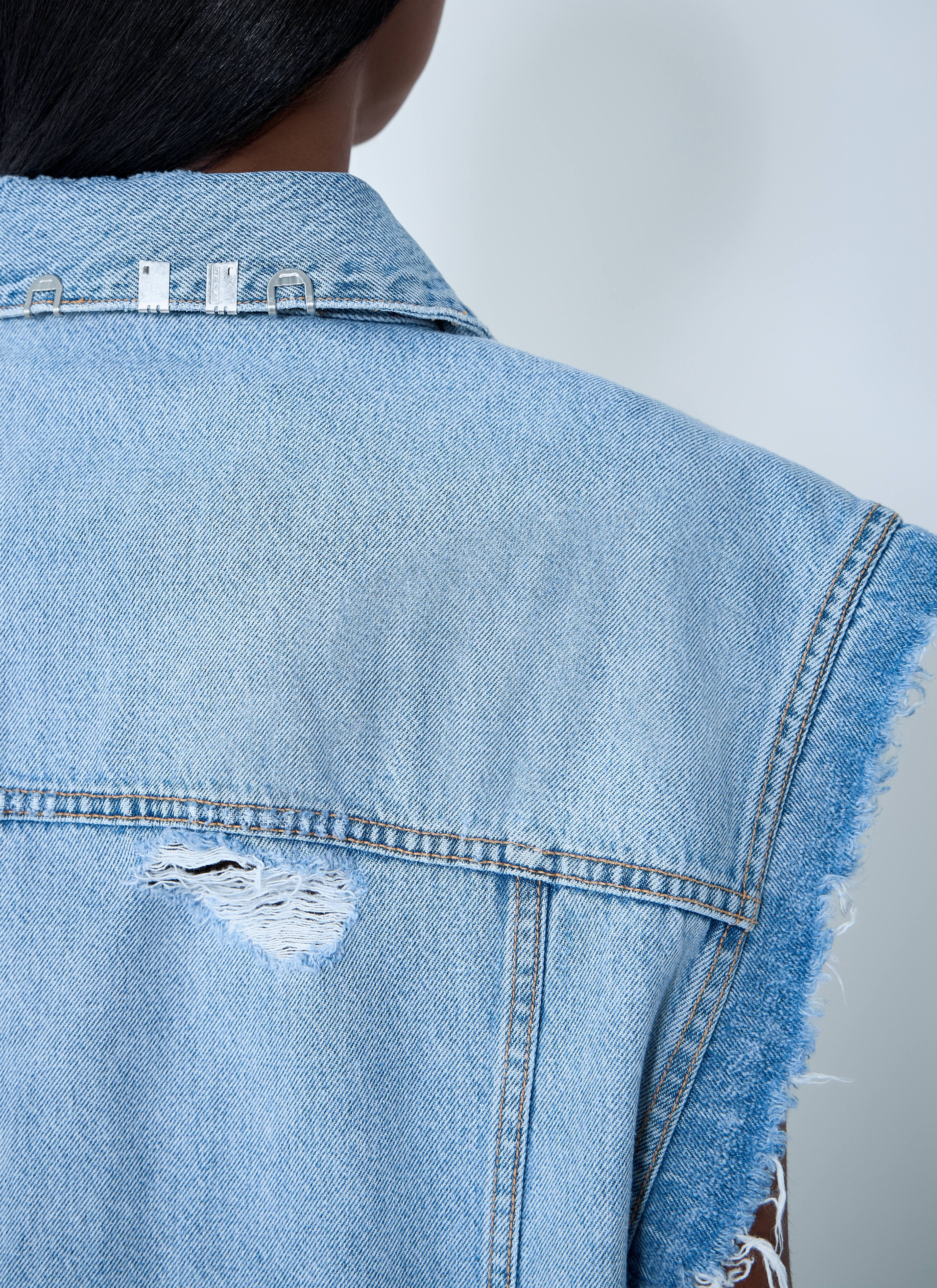 Alexander Wang Women Distressed Denim Vest - 6