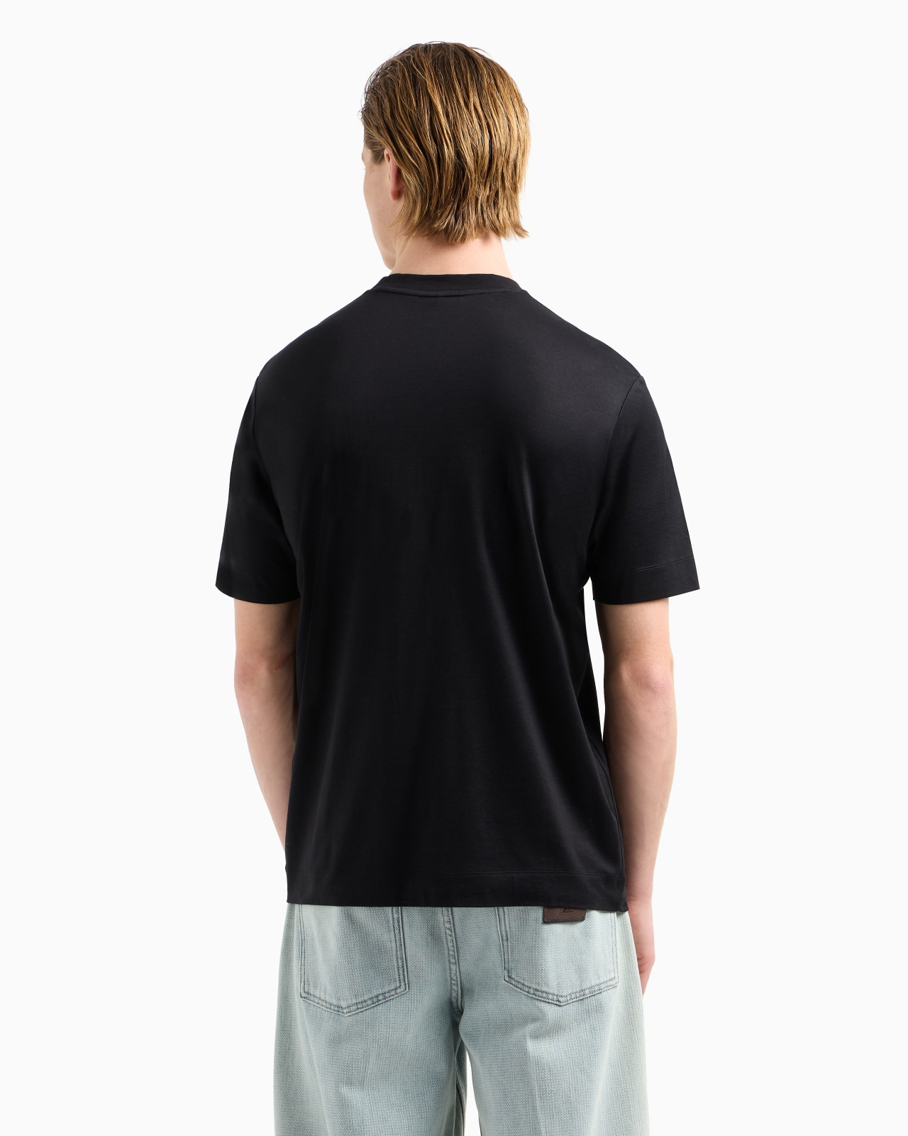ASV JERSEY-LYOCELL BLEND T-SHIRT WITH EMPORIO ARMANI EMBROIDERY - 3
