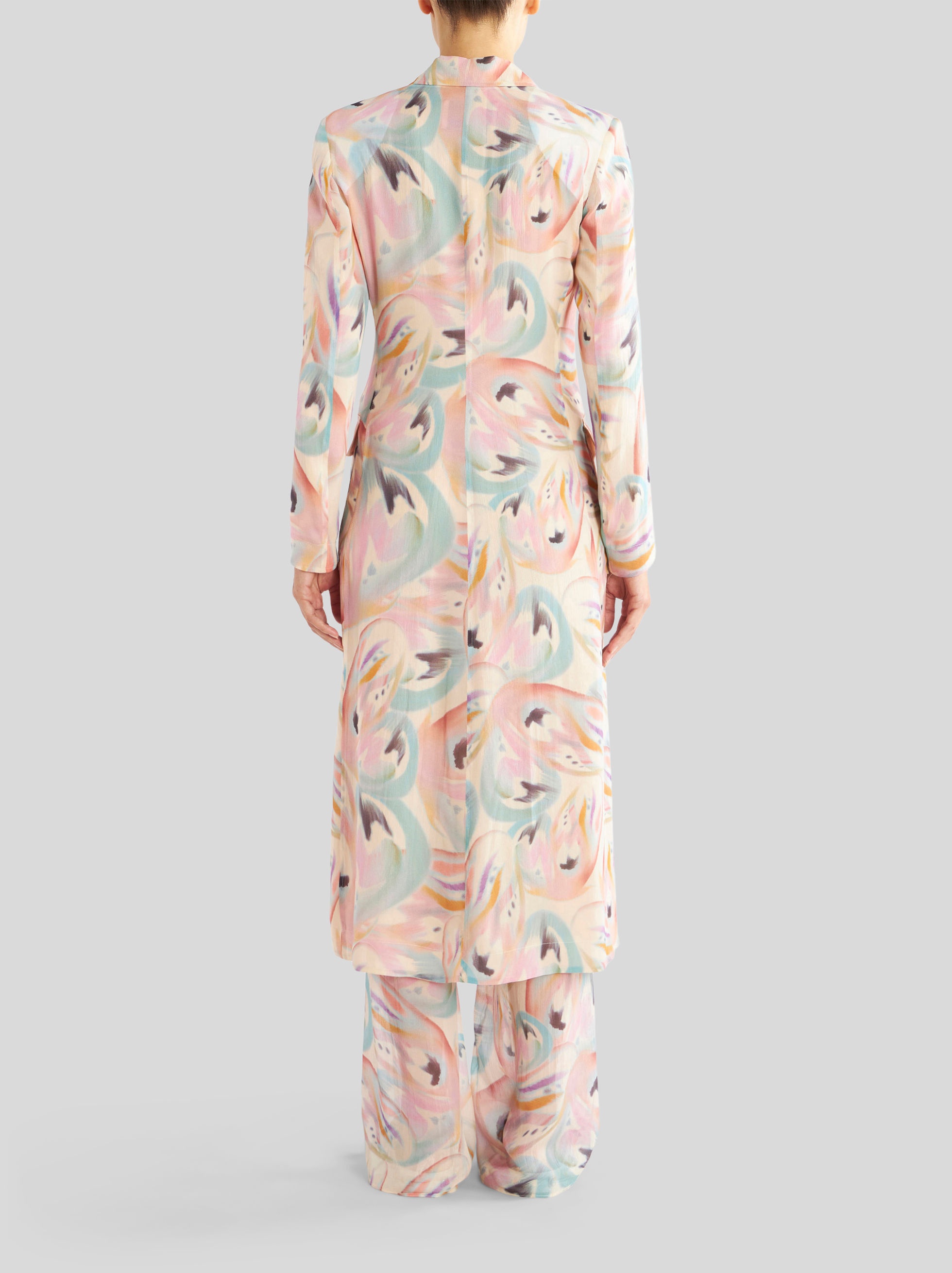 SILK DUSTER COAT WITH BUTTERFLY DESIGN - 5